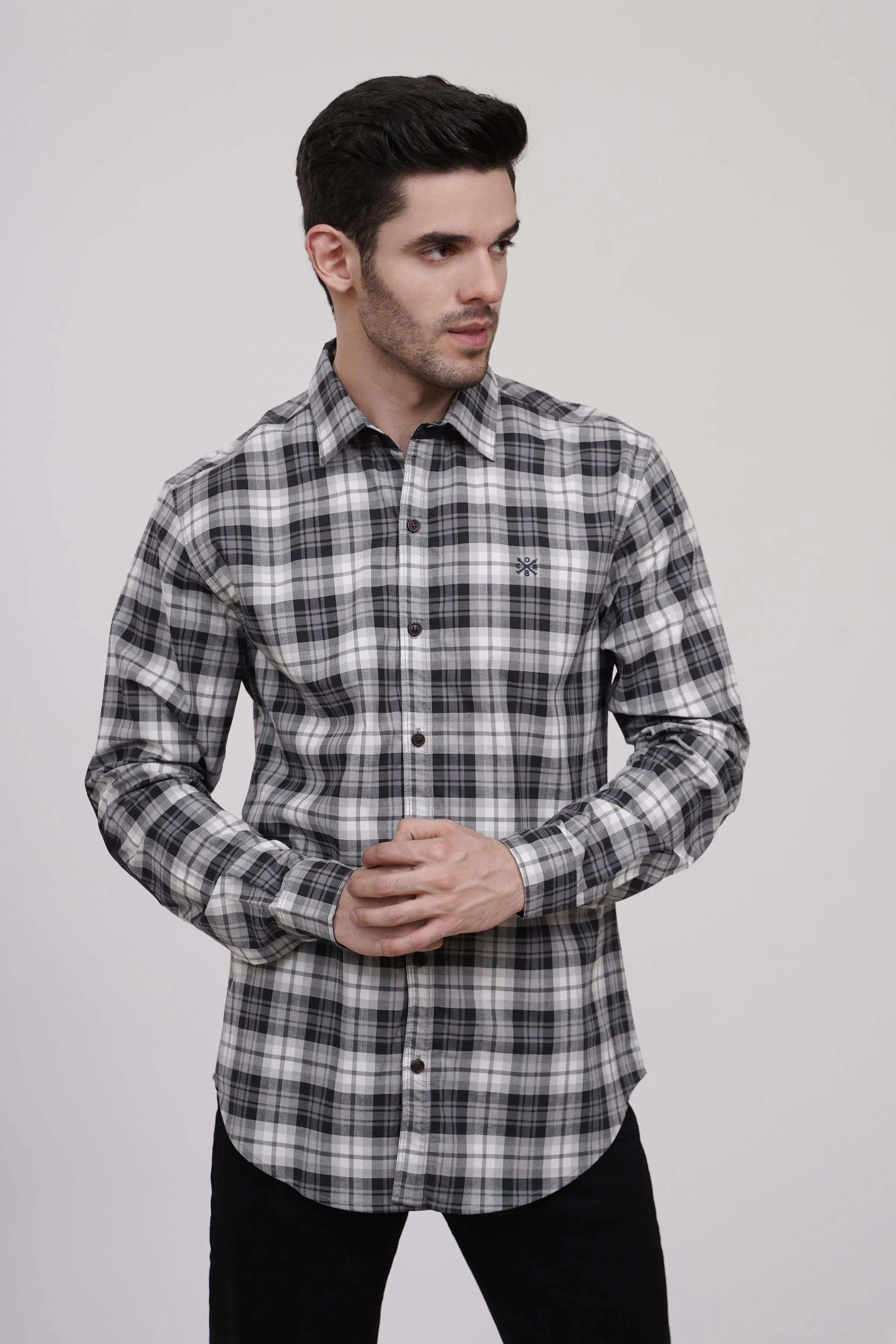 CASUAL SHIRT BLACK GREY