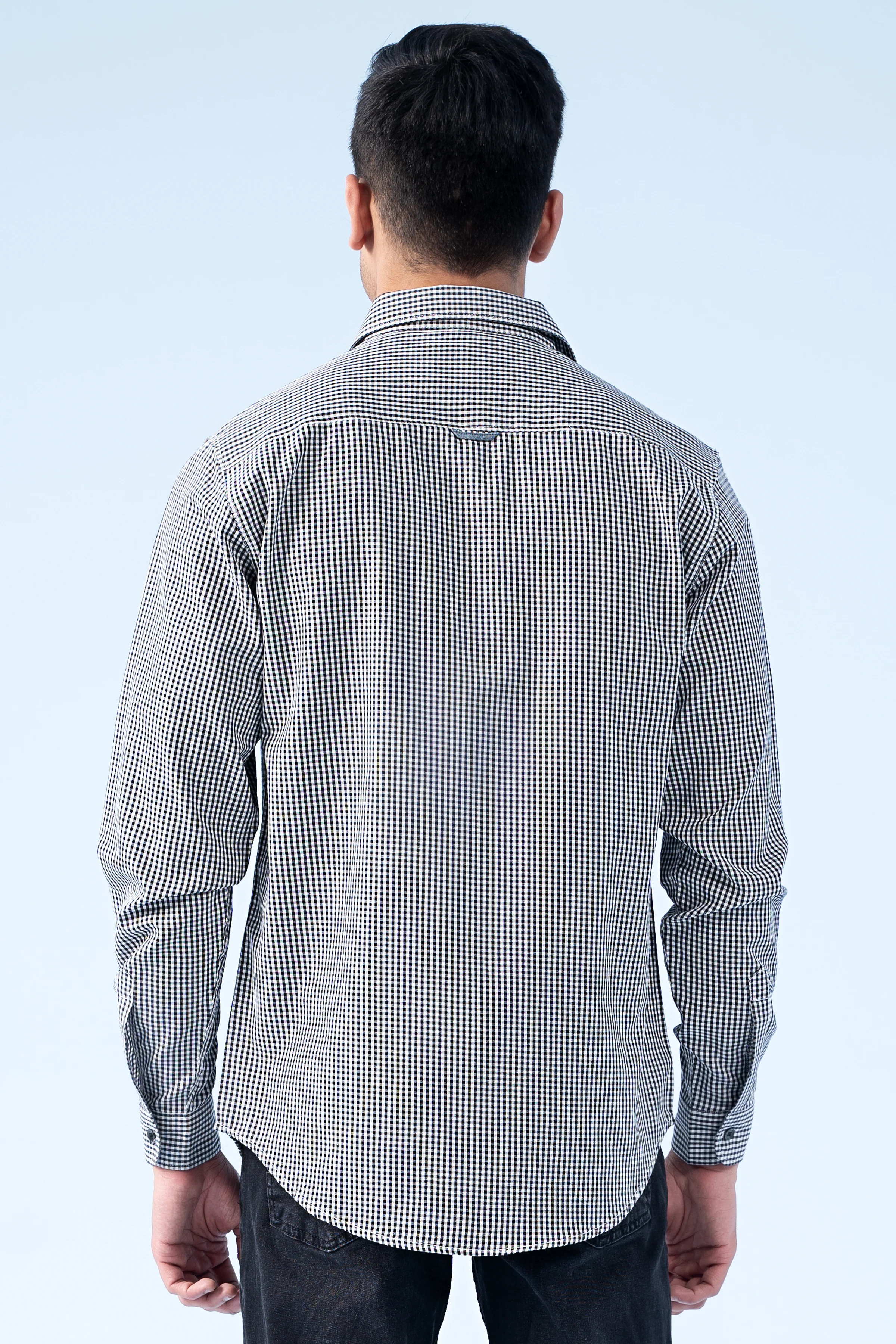 CASUAL SHIRT BLACK WHITE CHECK - Image 4