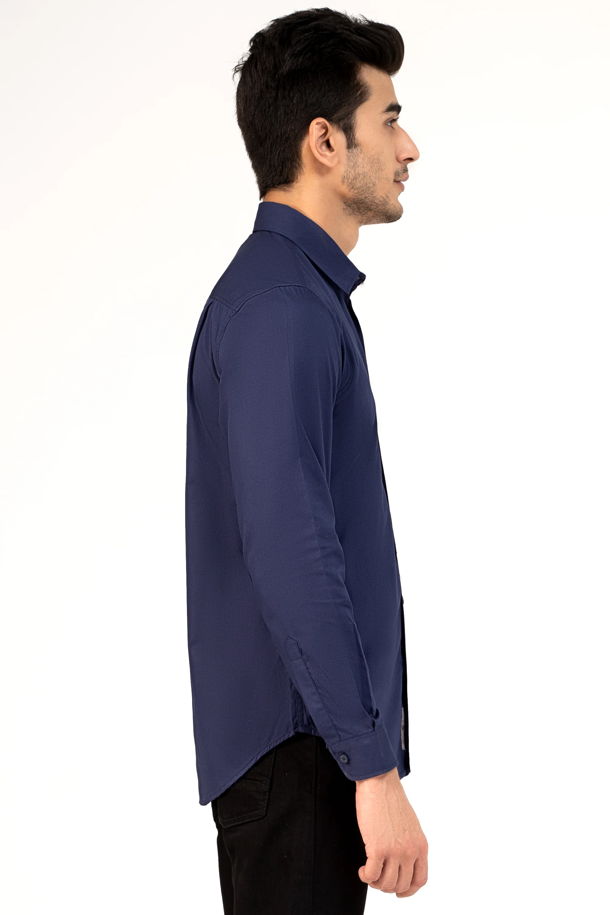 CASUAL SHIRT BLUE TEXTURED - Image 3