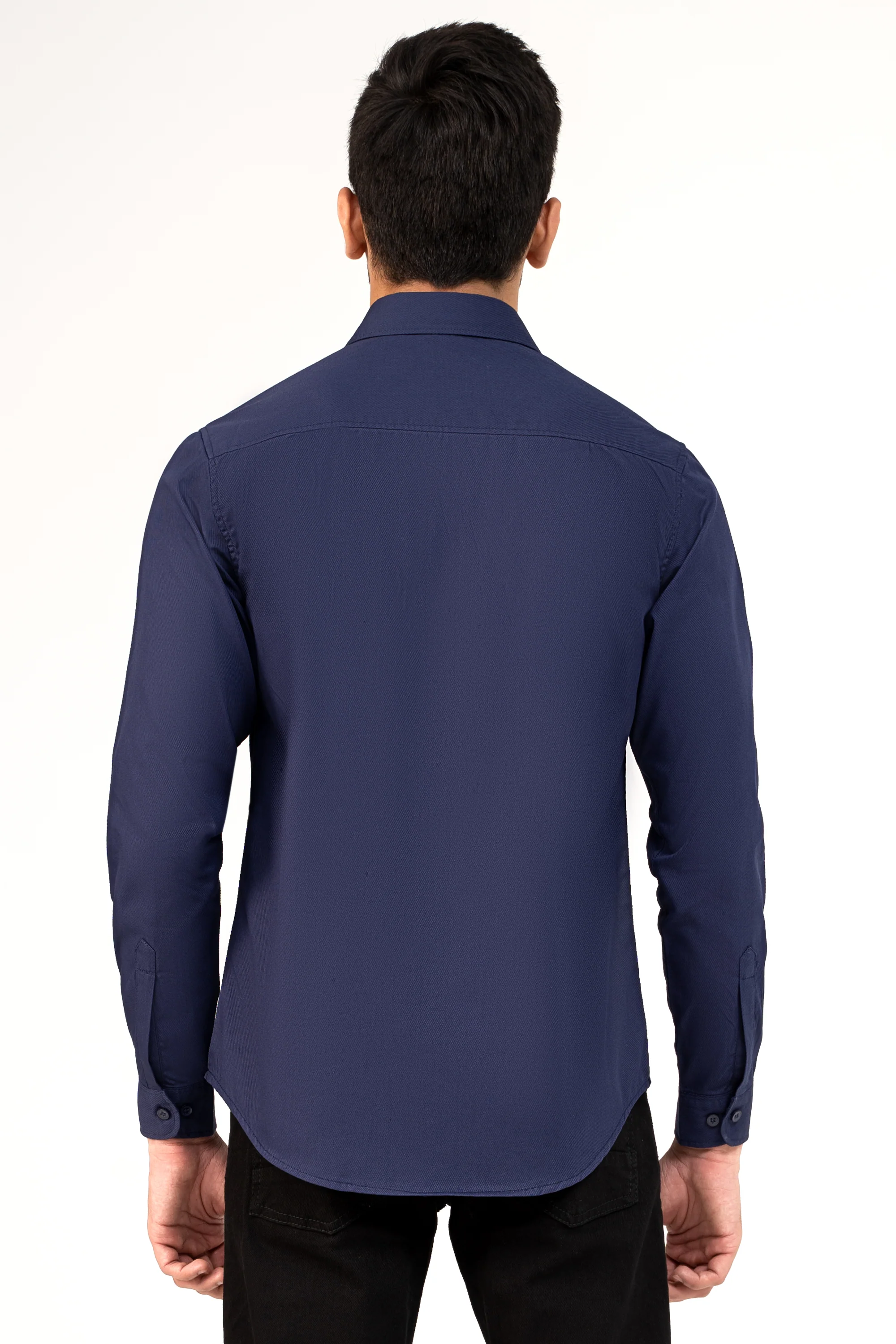 CASUAL SHIRT BLUE TEXTURED - Image 4