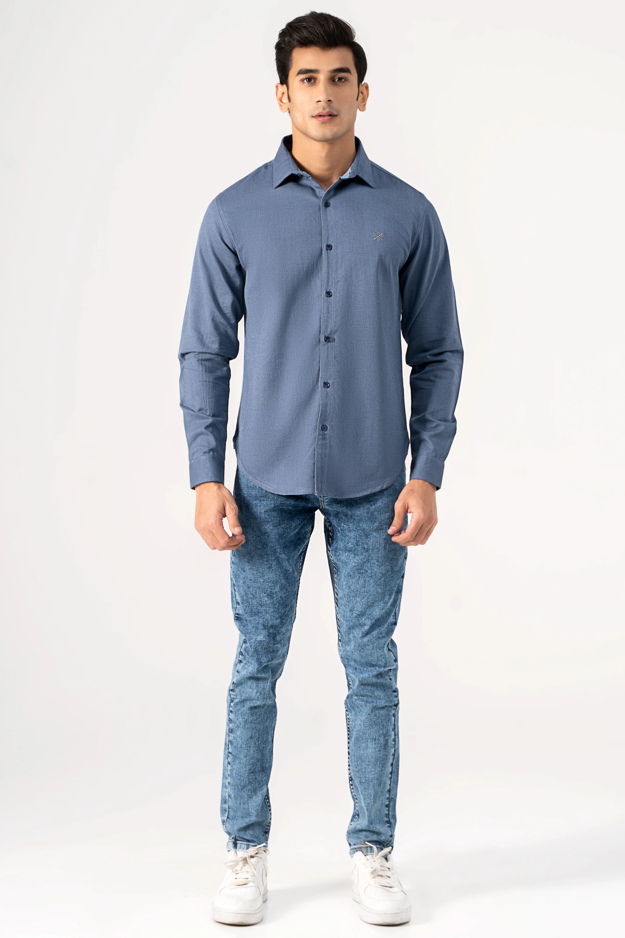 CASUAL SHIRT BLUE TEXTURE
