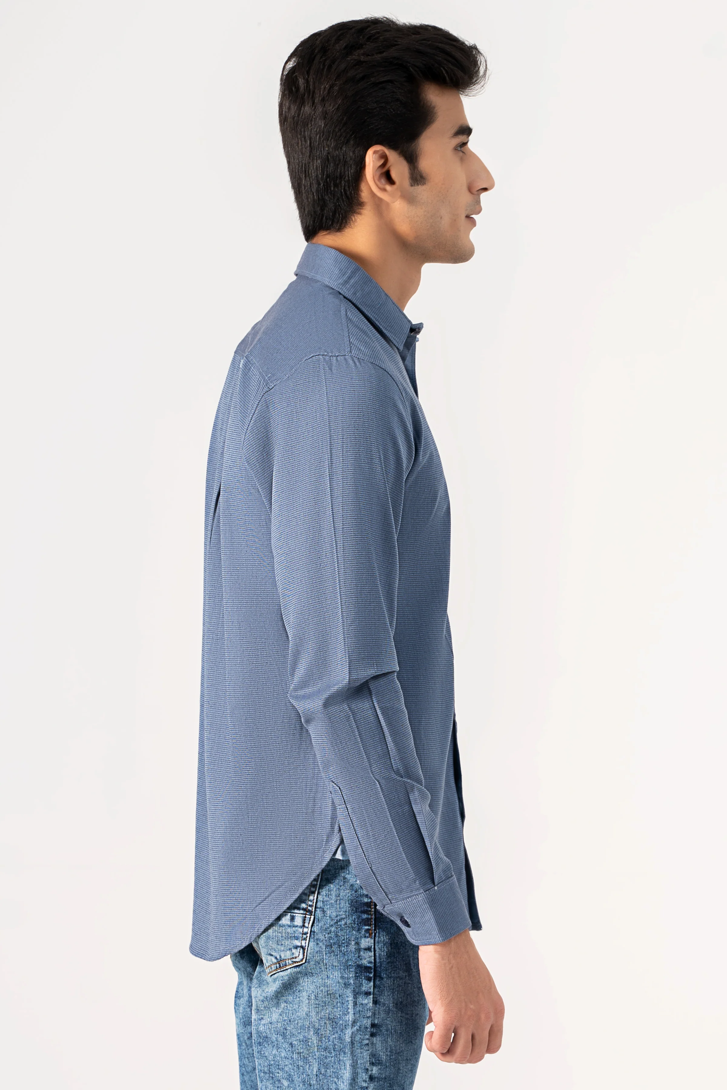 CASUAL SHIRT BLUE TEXTURE - Image 3