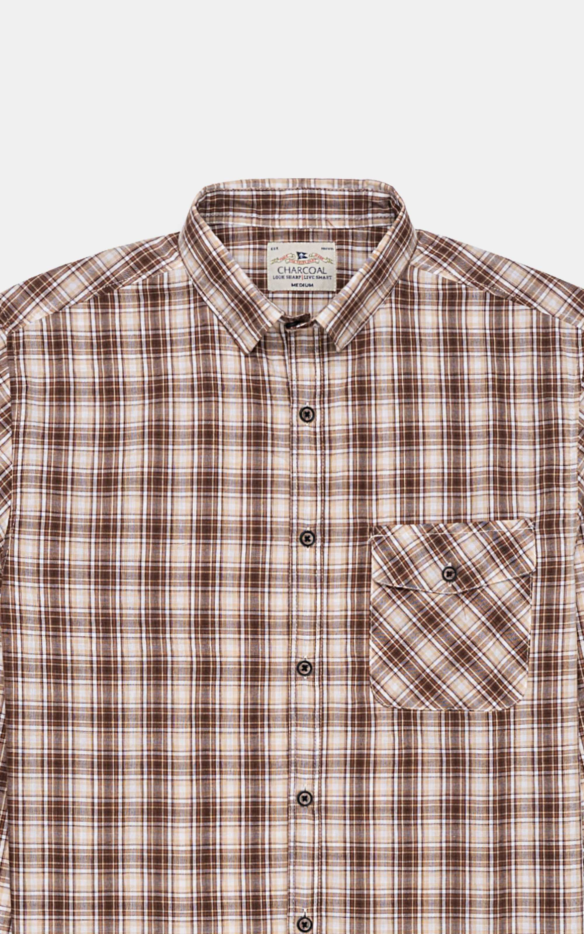 CASUAL SHIRT BROWN CHECK - Image 2