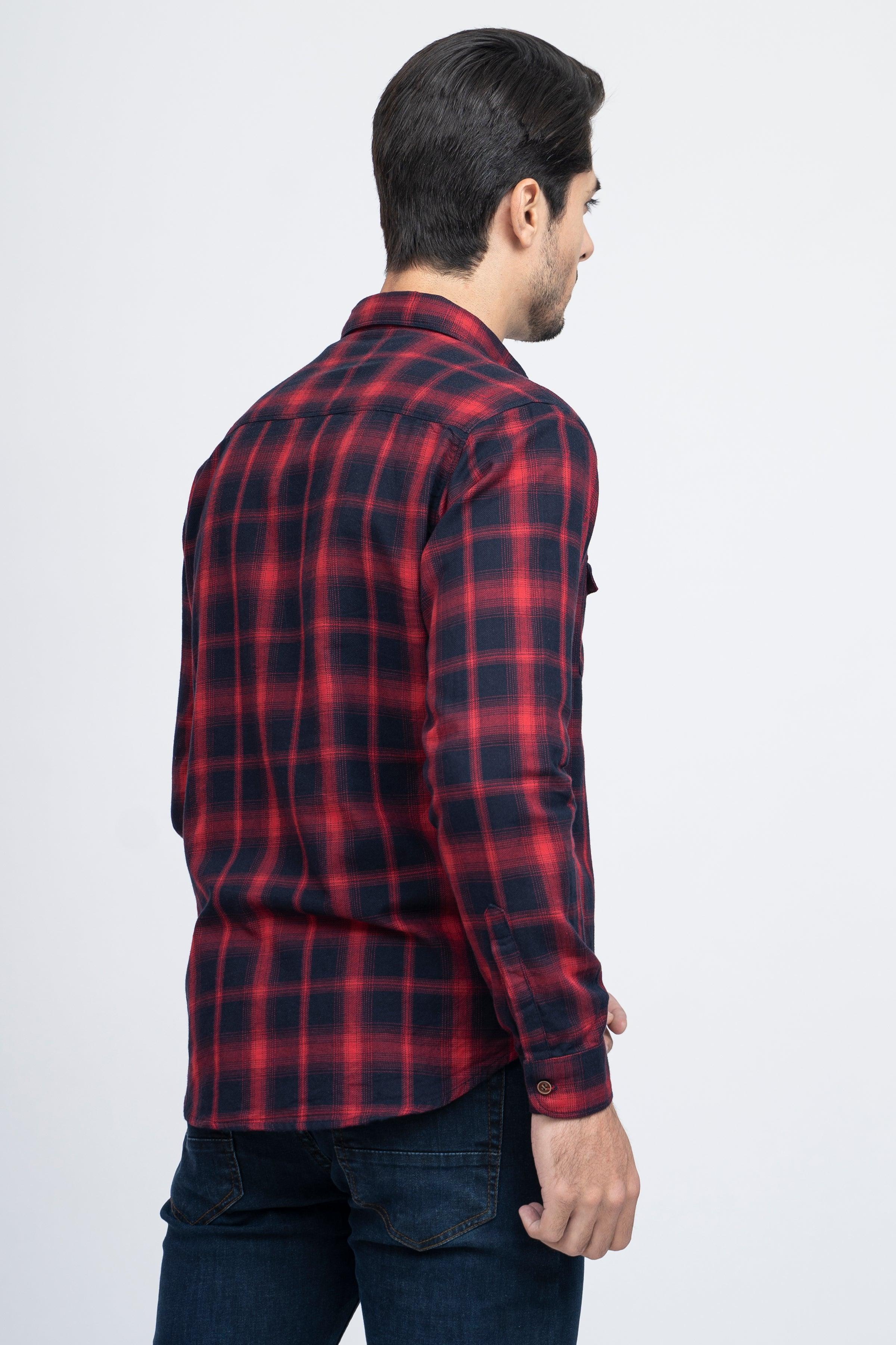 CASUAL SHIRT F/S MAROON CHECK - Image 3