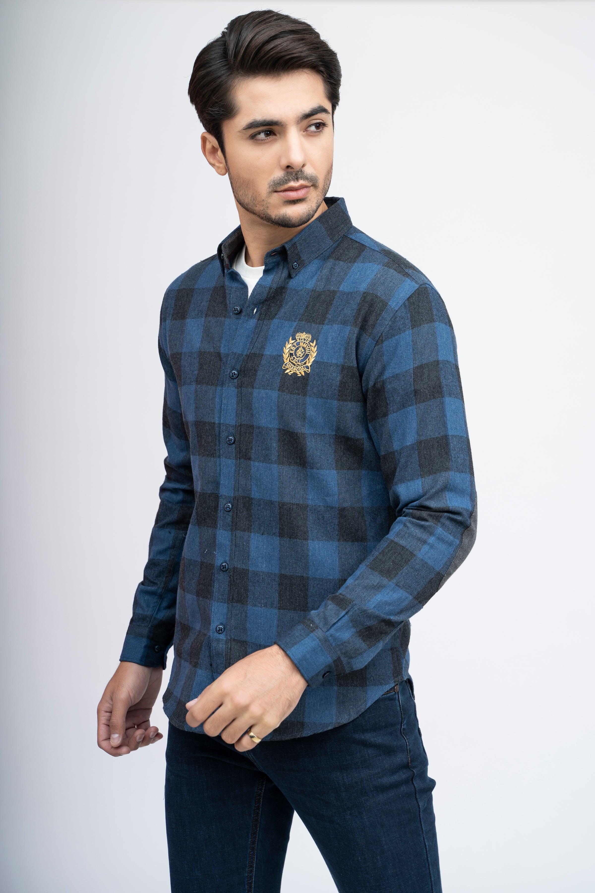 CASUAL SHIRT F/S NAVY CHECK - Image 2