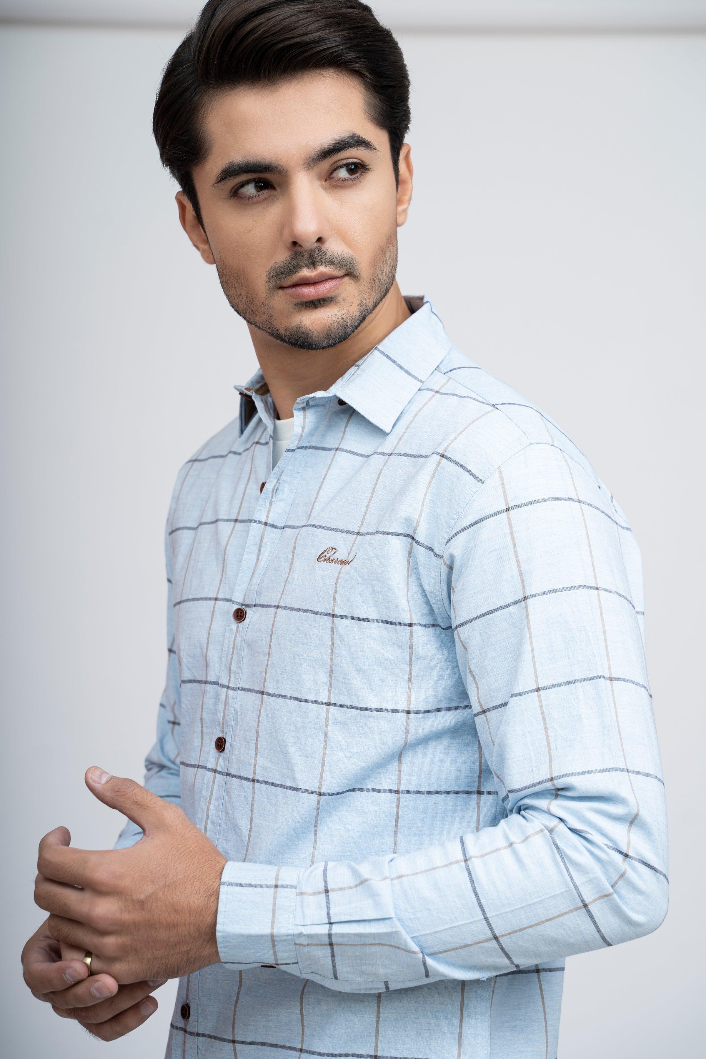 CASUAL SHIRT F/S SKY CHECK - Image 2