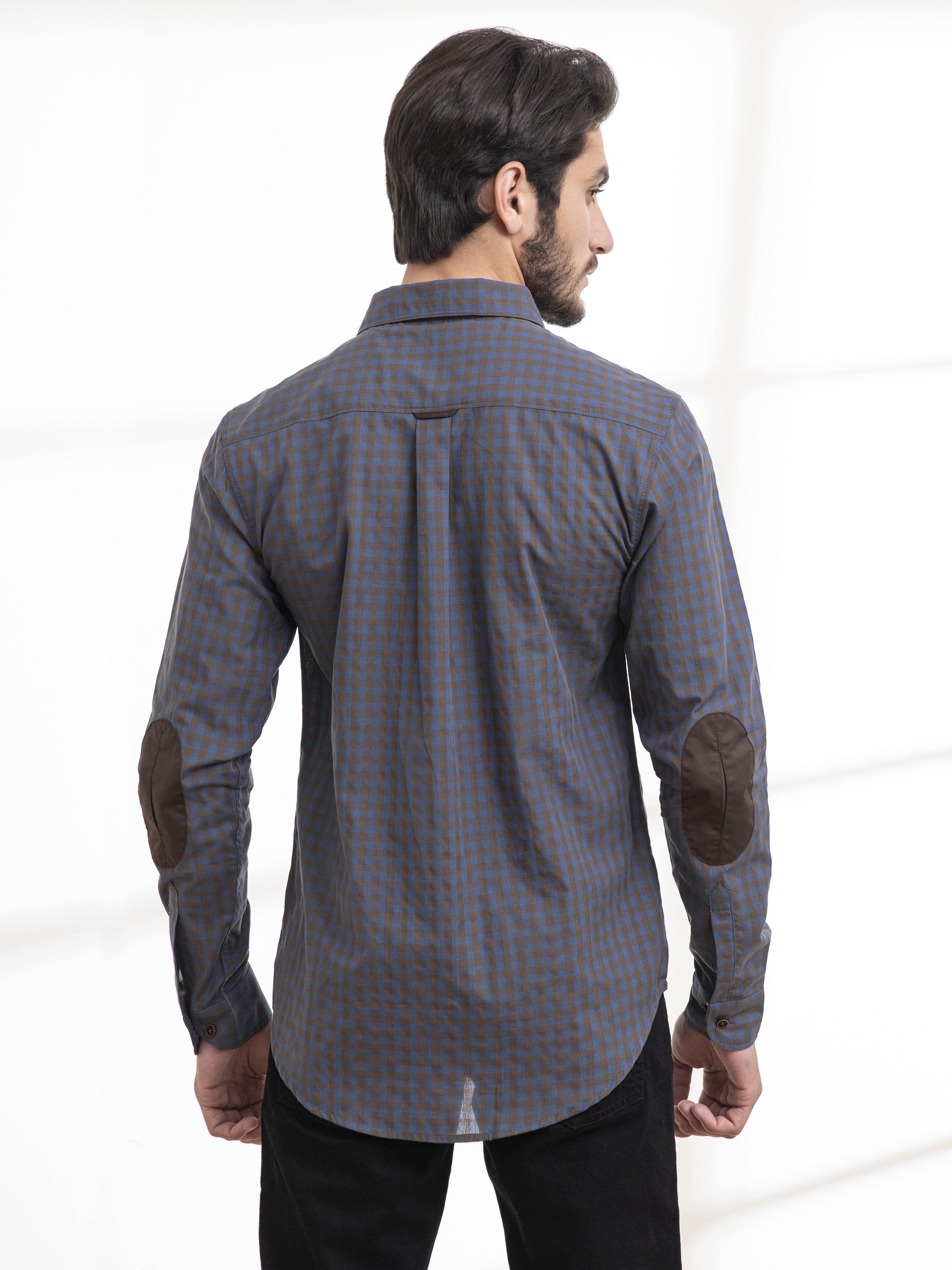 CASUAL SHIRT FULL SLEEVE BROWN BLUE - Image 3