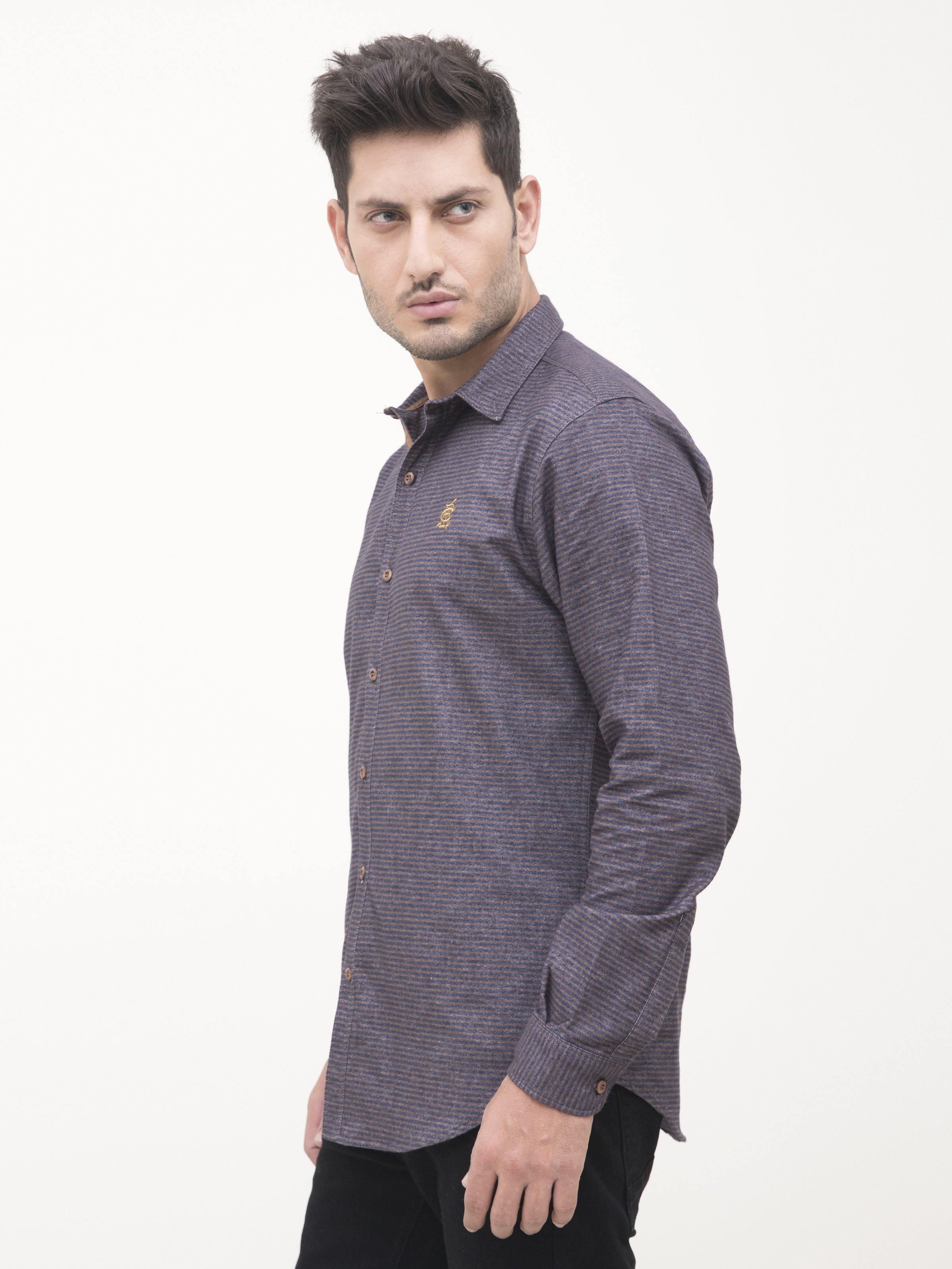 CASUAL SHIRT FULL SLEEVE BROWN BLUE - Image 2