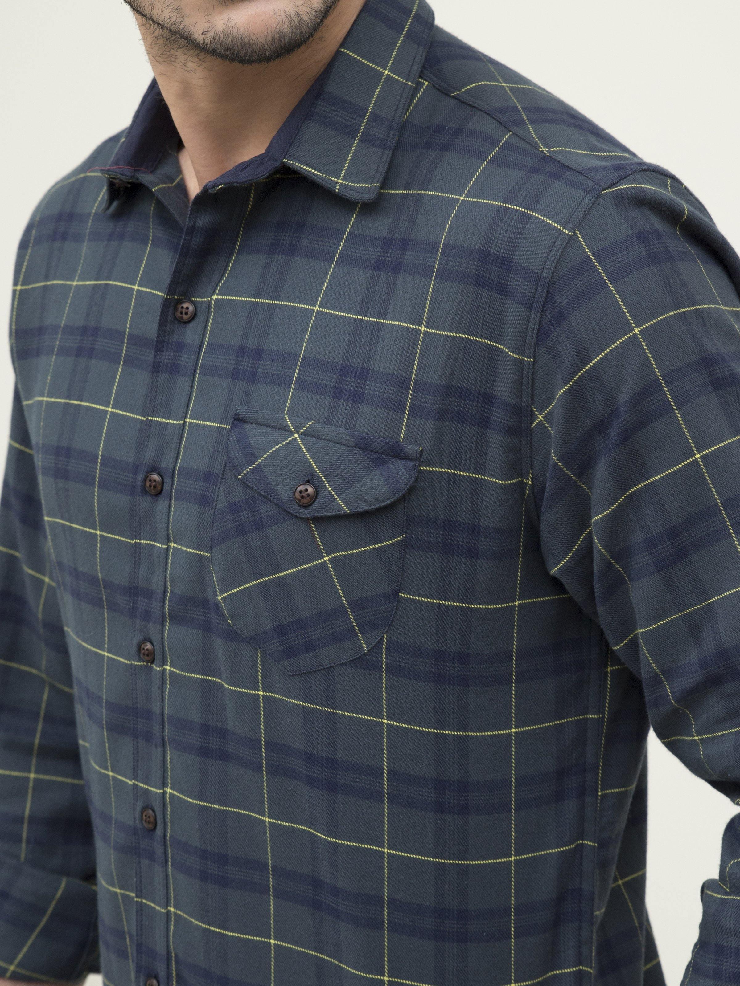 CASUAL SHIRT FULL SLEEVE GREEN CHECK - Image 4