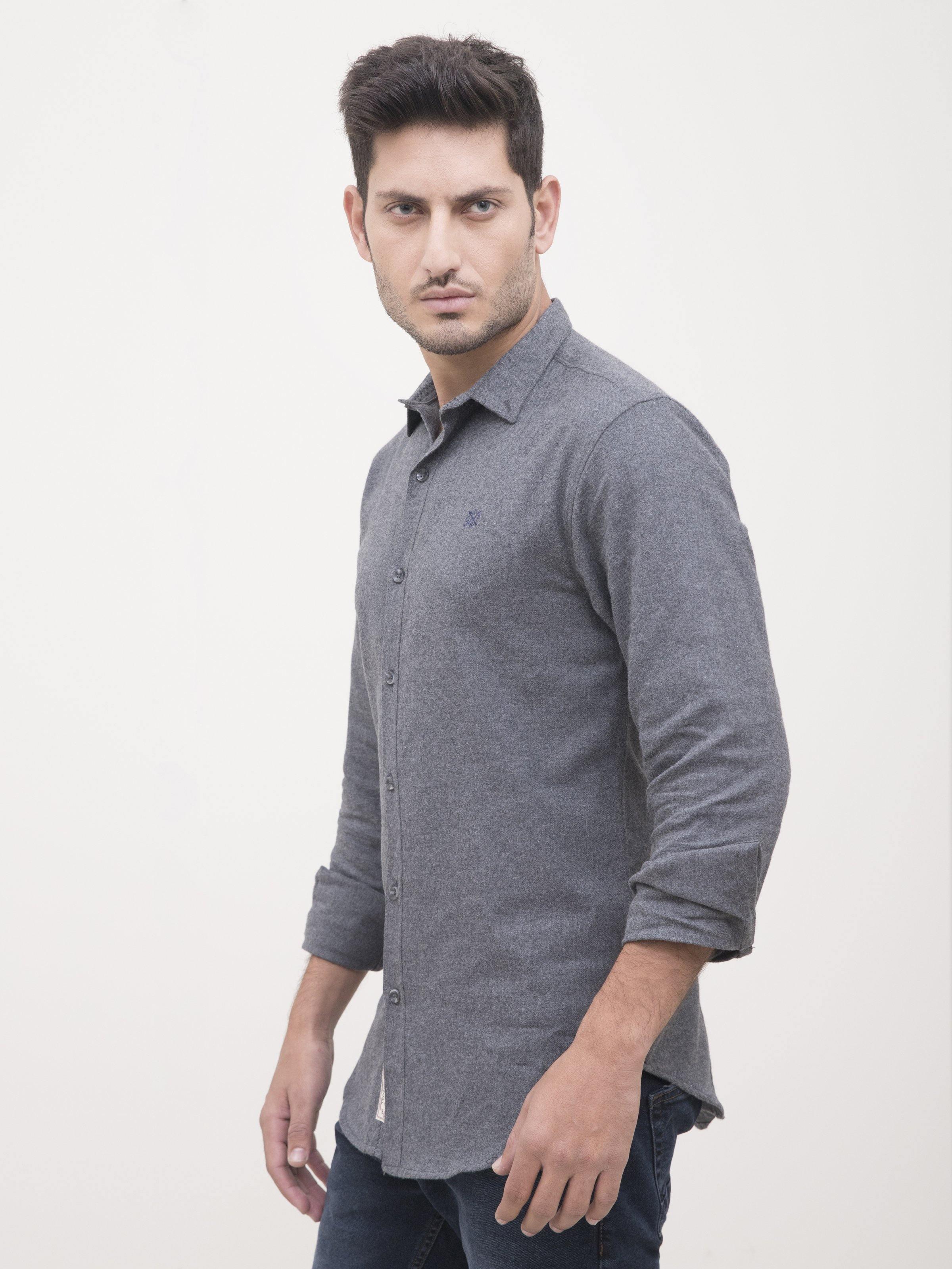 CASUAL SHIRT FULL SLEEVE GREY - Image 4