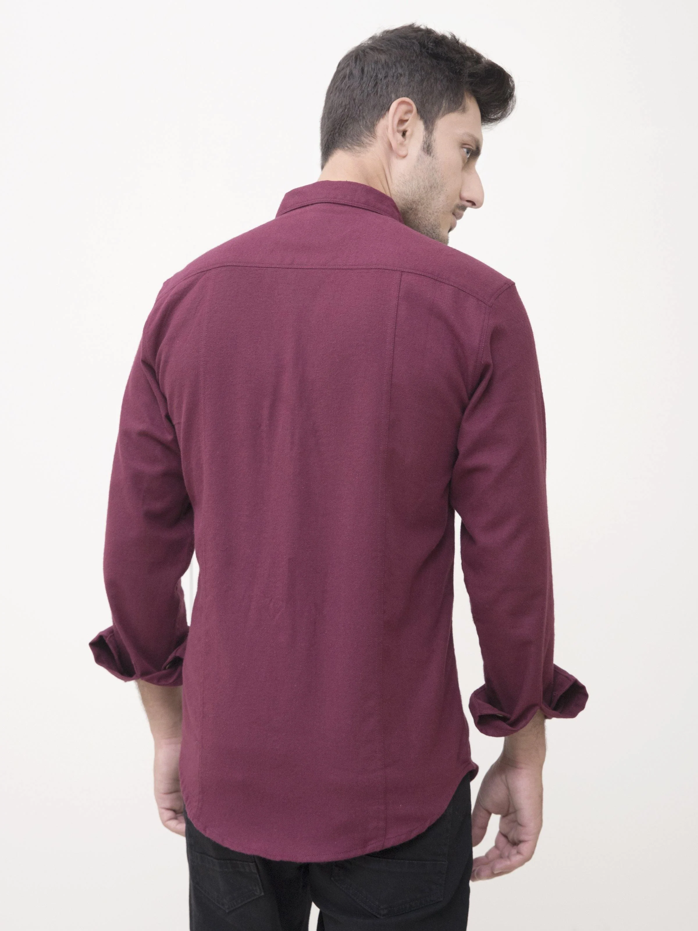 CASUAL SHIRT FULL SLEEVE MAROON - Image 3