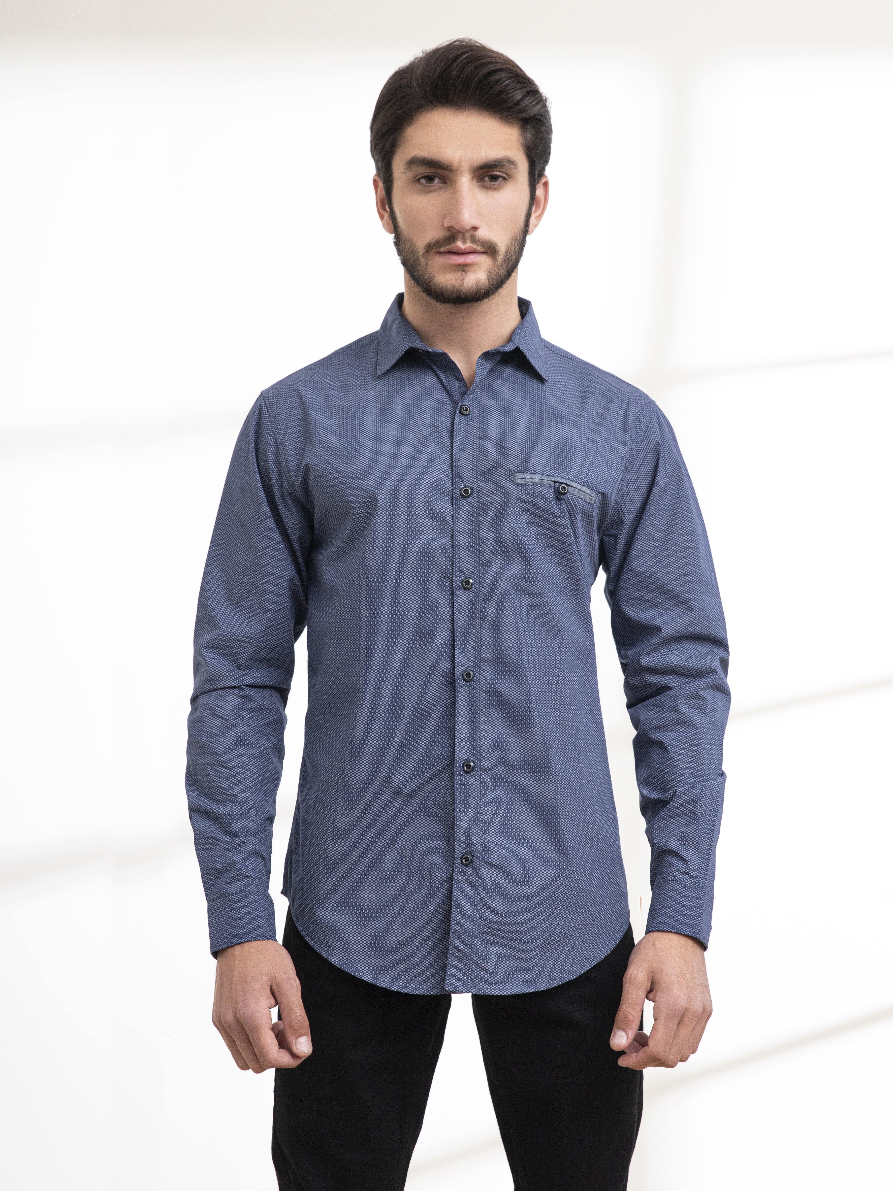 CASUAL SHIRT FULL SLEEVE NAVY