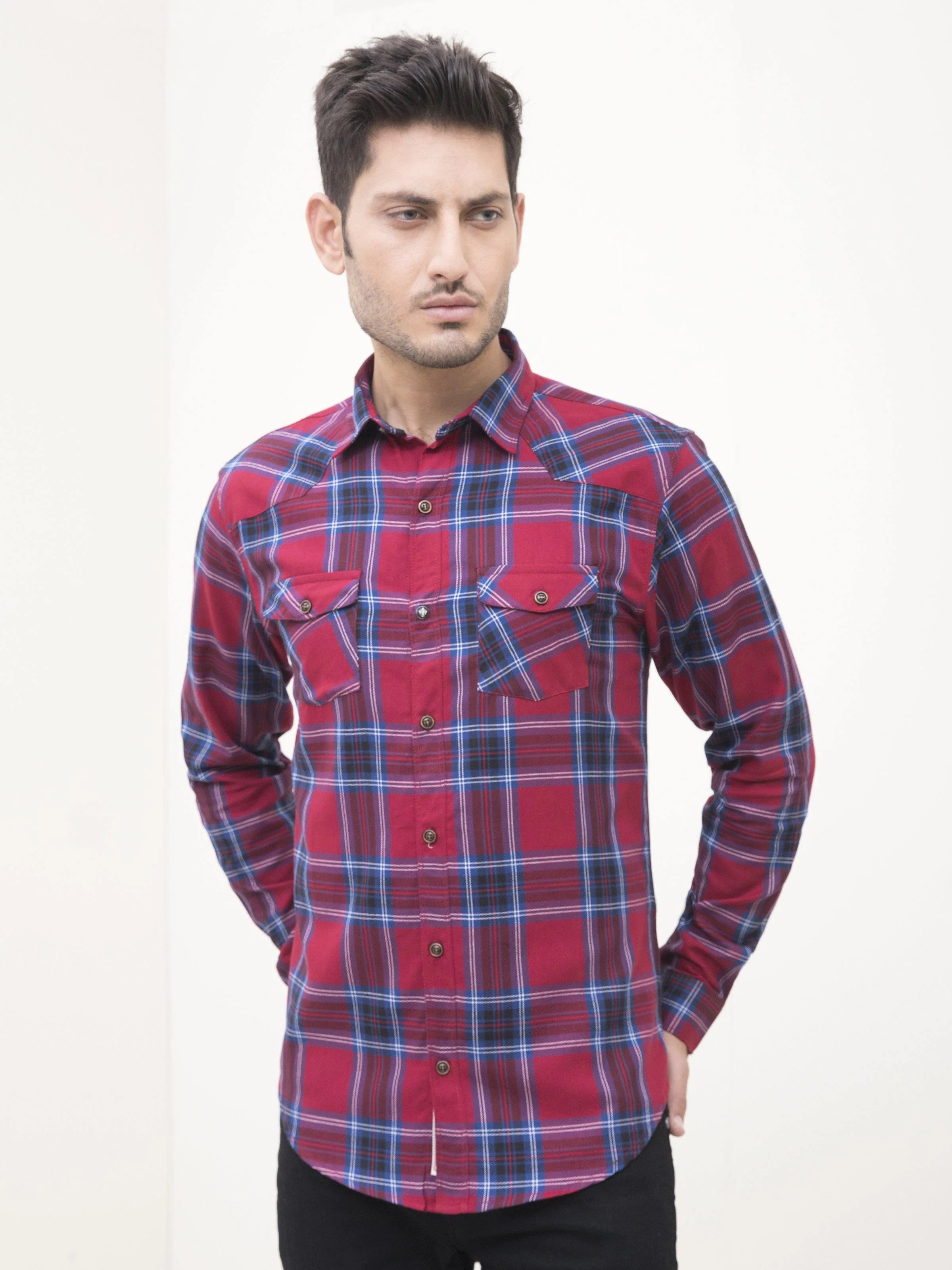 CASUAL SHIRT FULL SLEEVE RED CHECK
