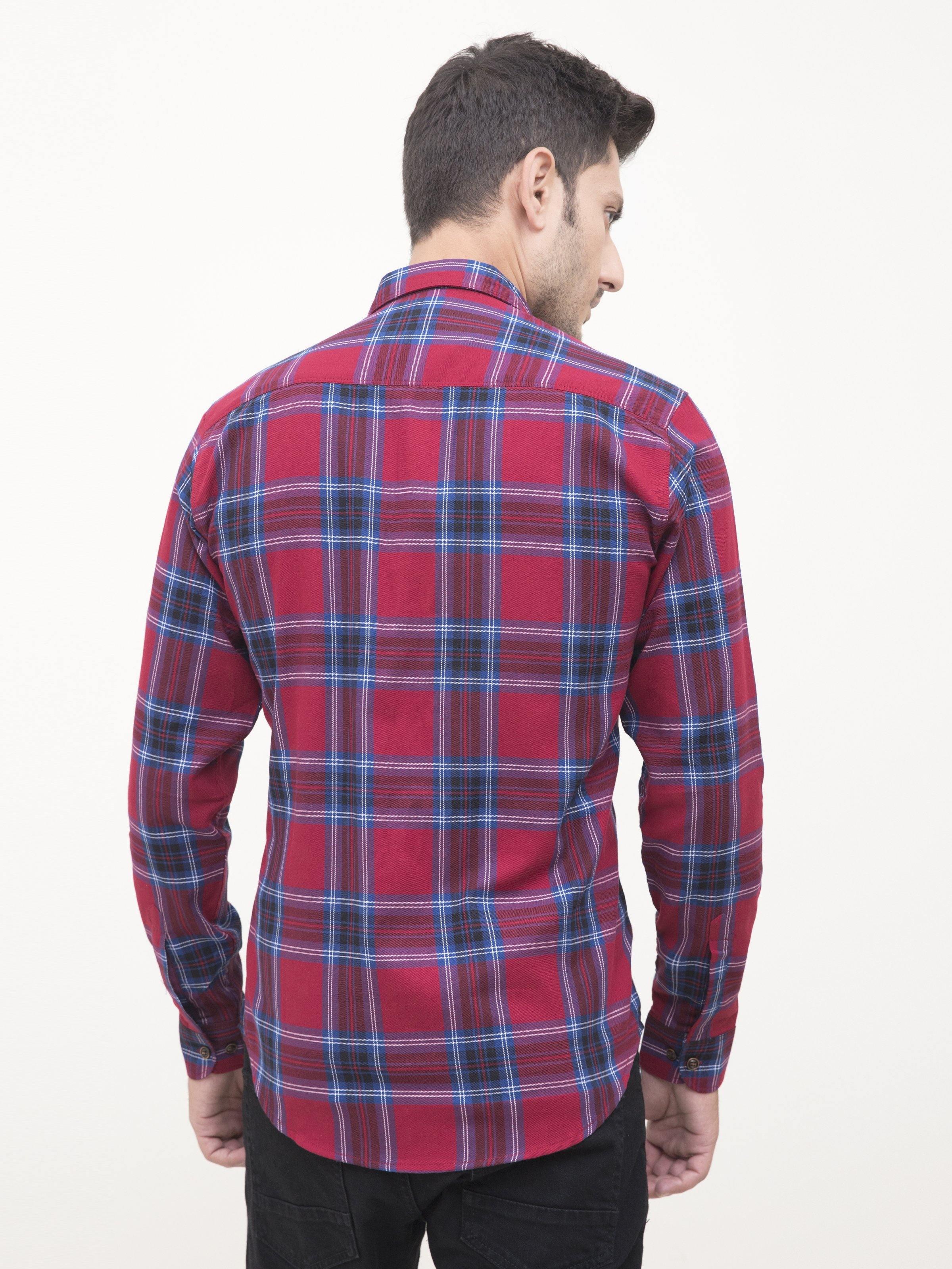 CASUAL SHIRT FULL SLEEVE RED CHECK - Image 3
