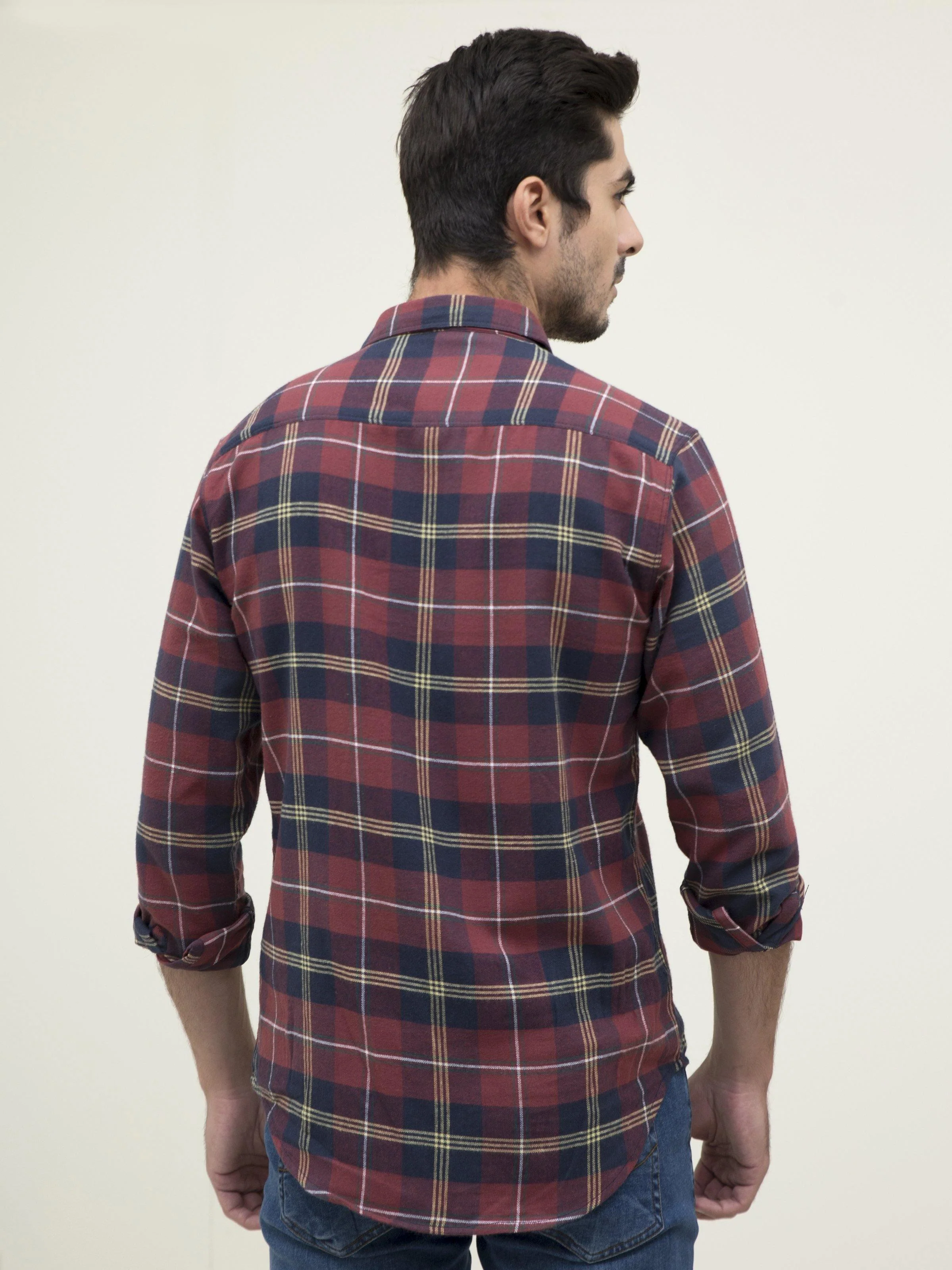 CASUAL SHIRT FULL SLEEVE RED NAVY - Image 3