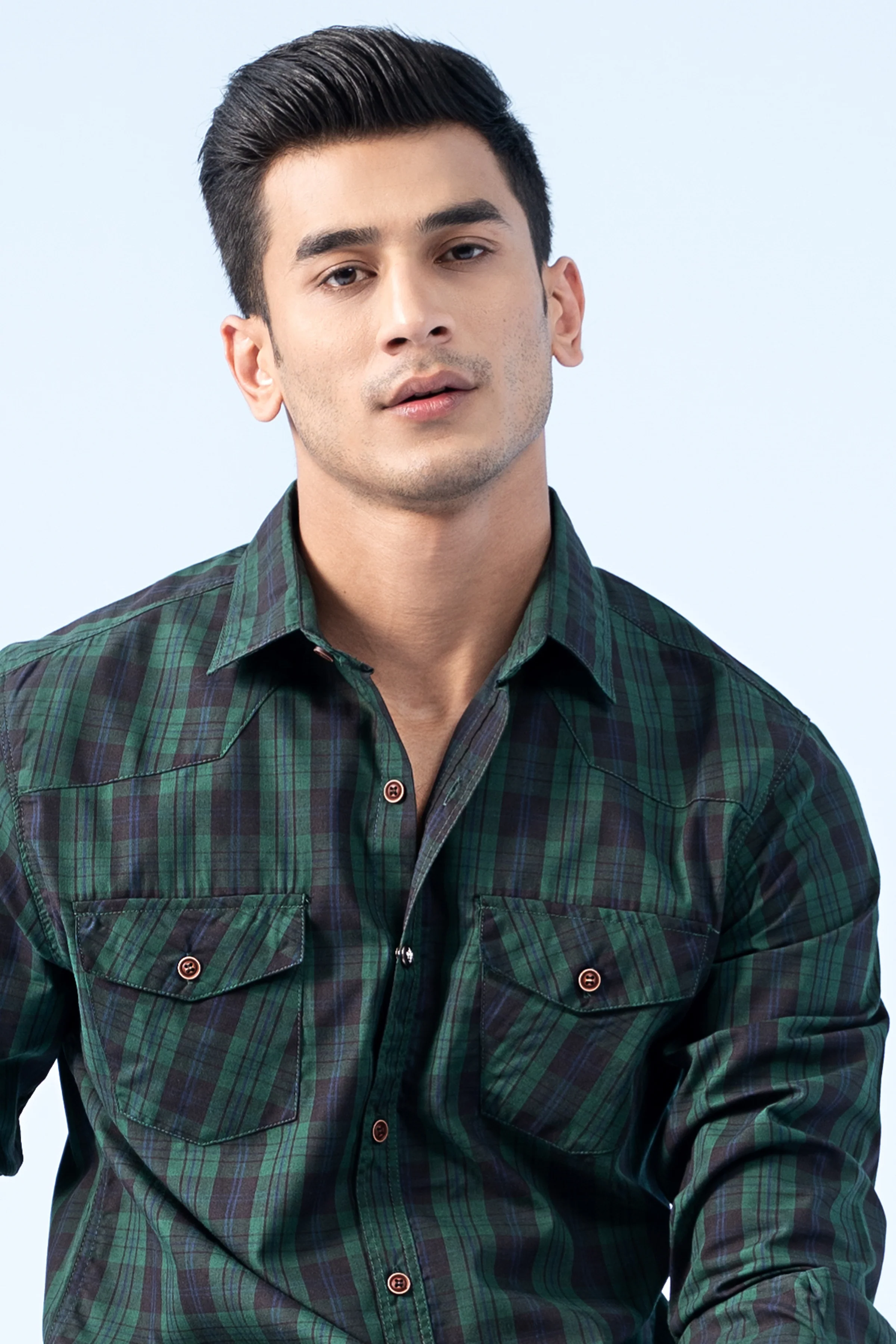 CASUAL SHIRT GREEN CHECK - Image 2