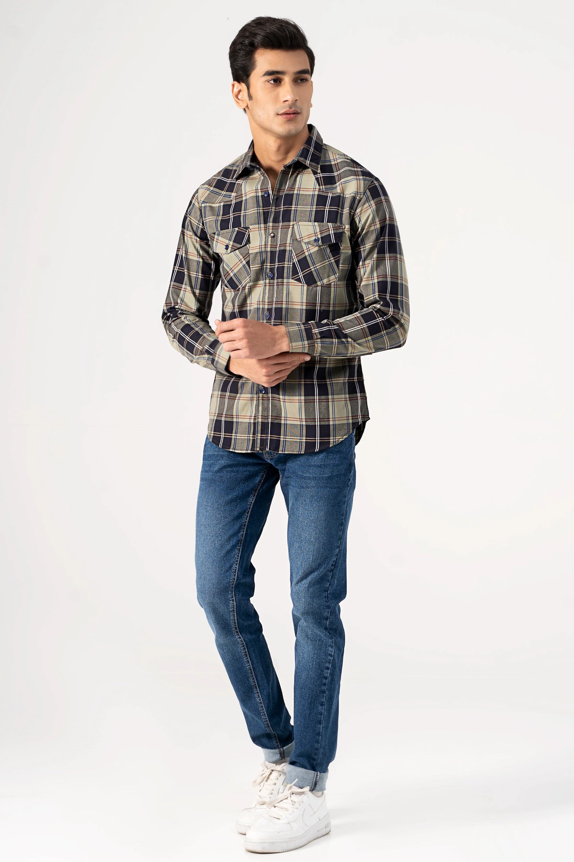 CASUAL SHIRT GREEN CHECK