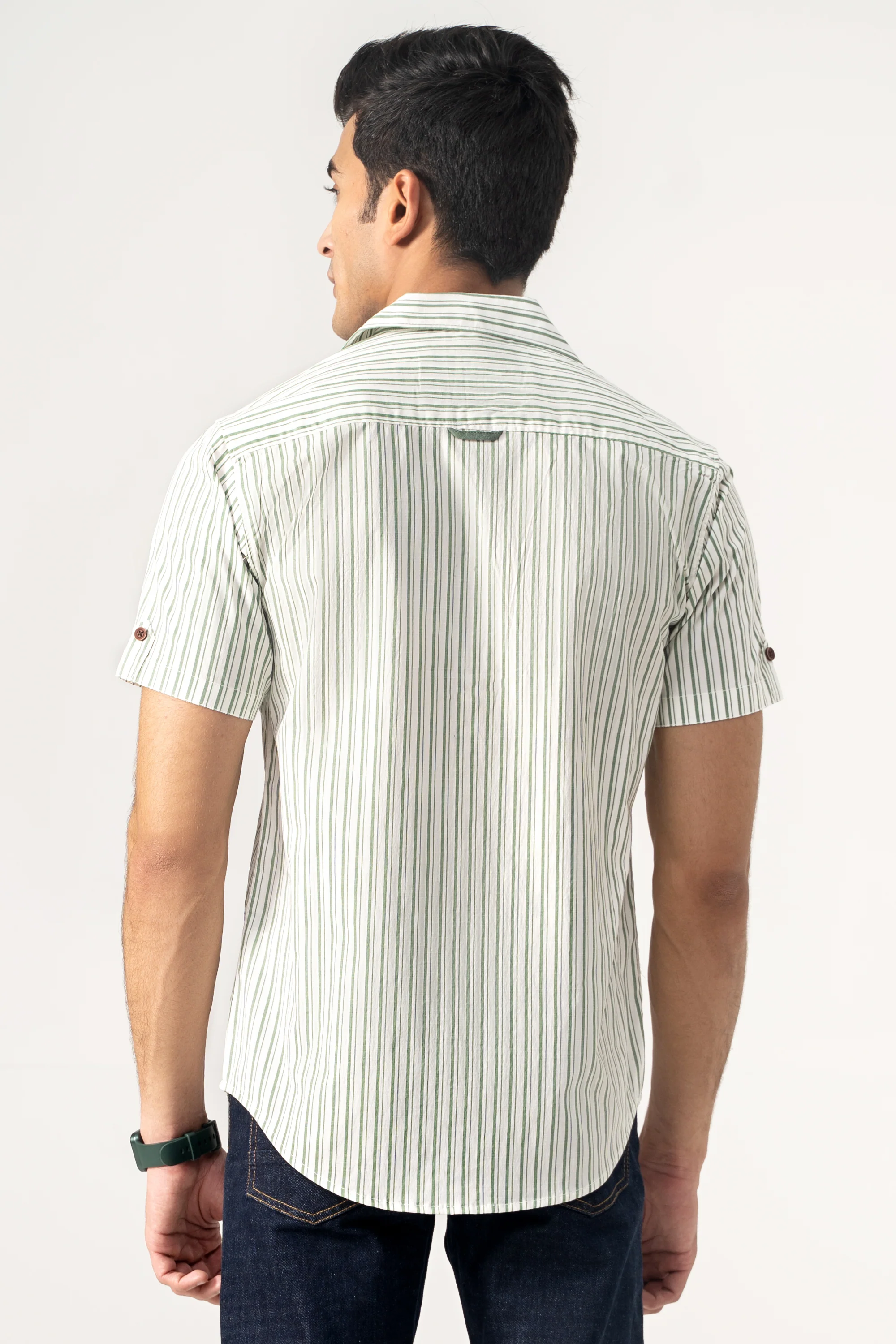 CASUAL SHIRT GREEN STRIPES - Image 3