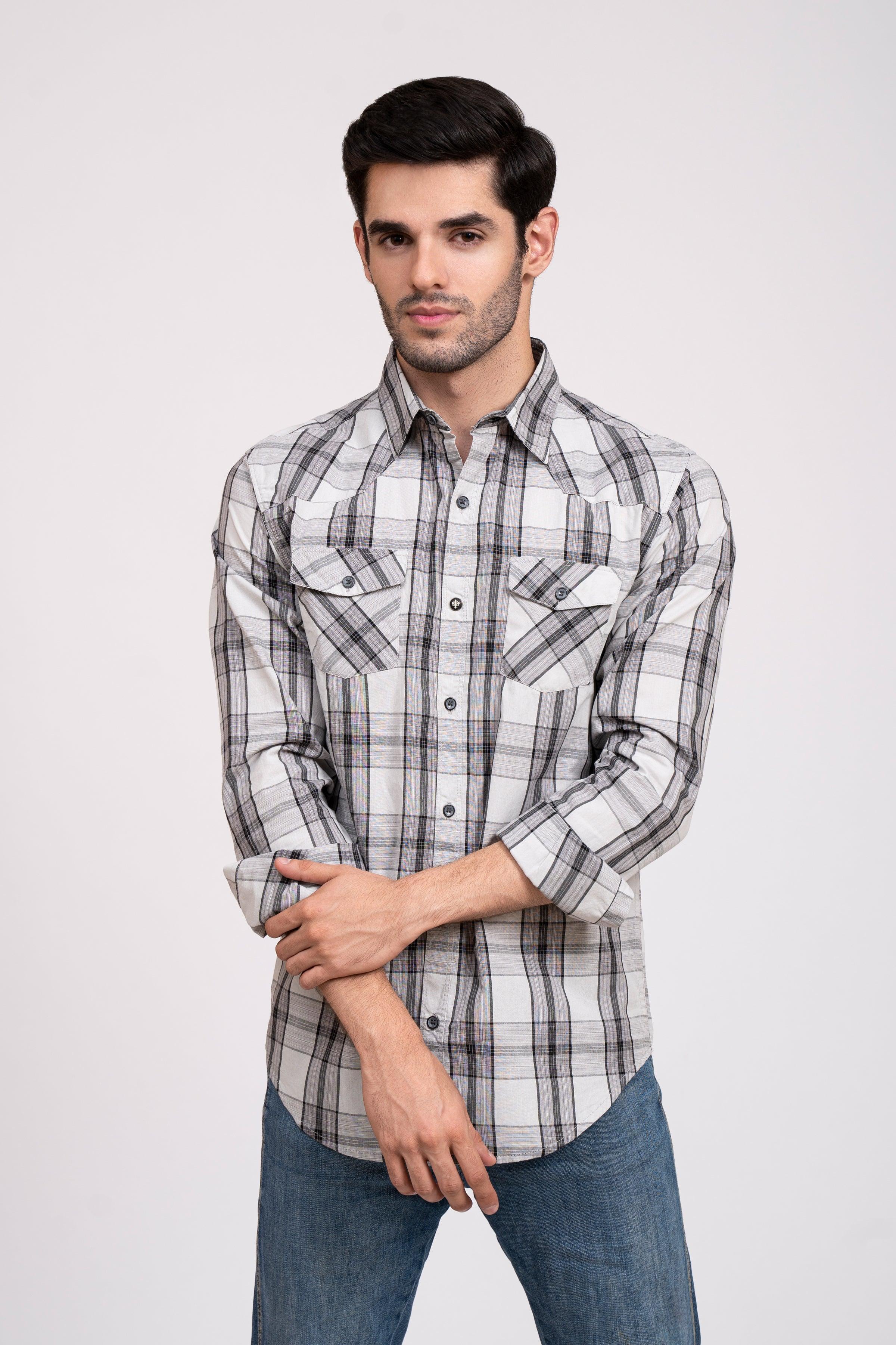 CASUAL SHIRT GREY CHECK - Image 3