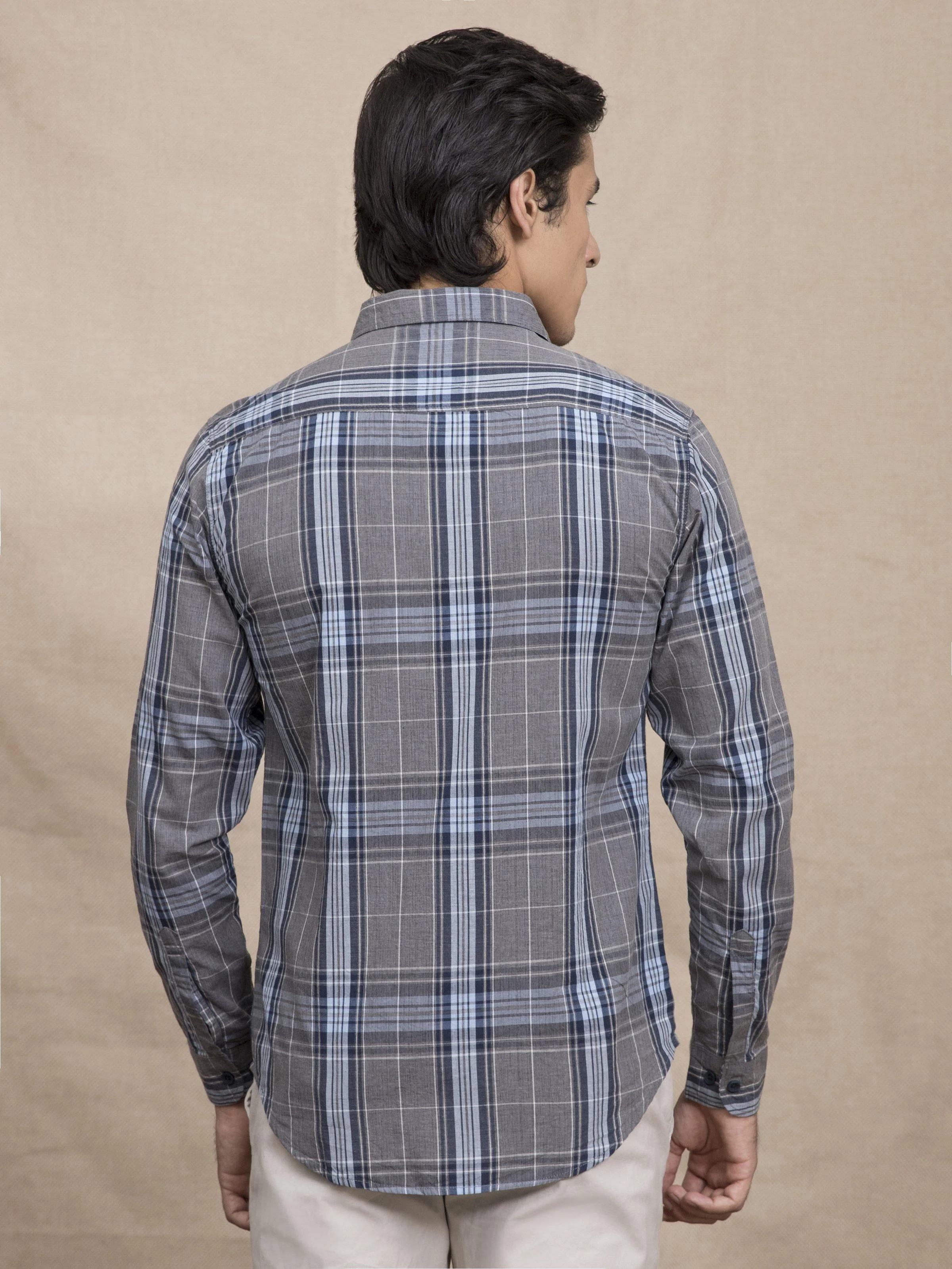 CASUAL SHIRT GREY CHECK - Image 2