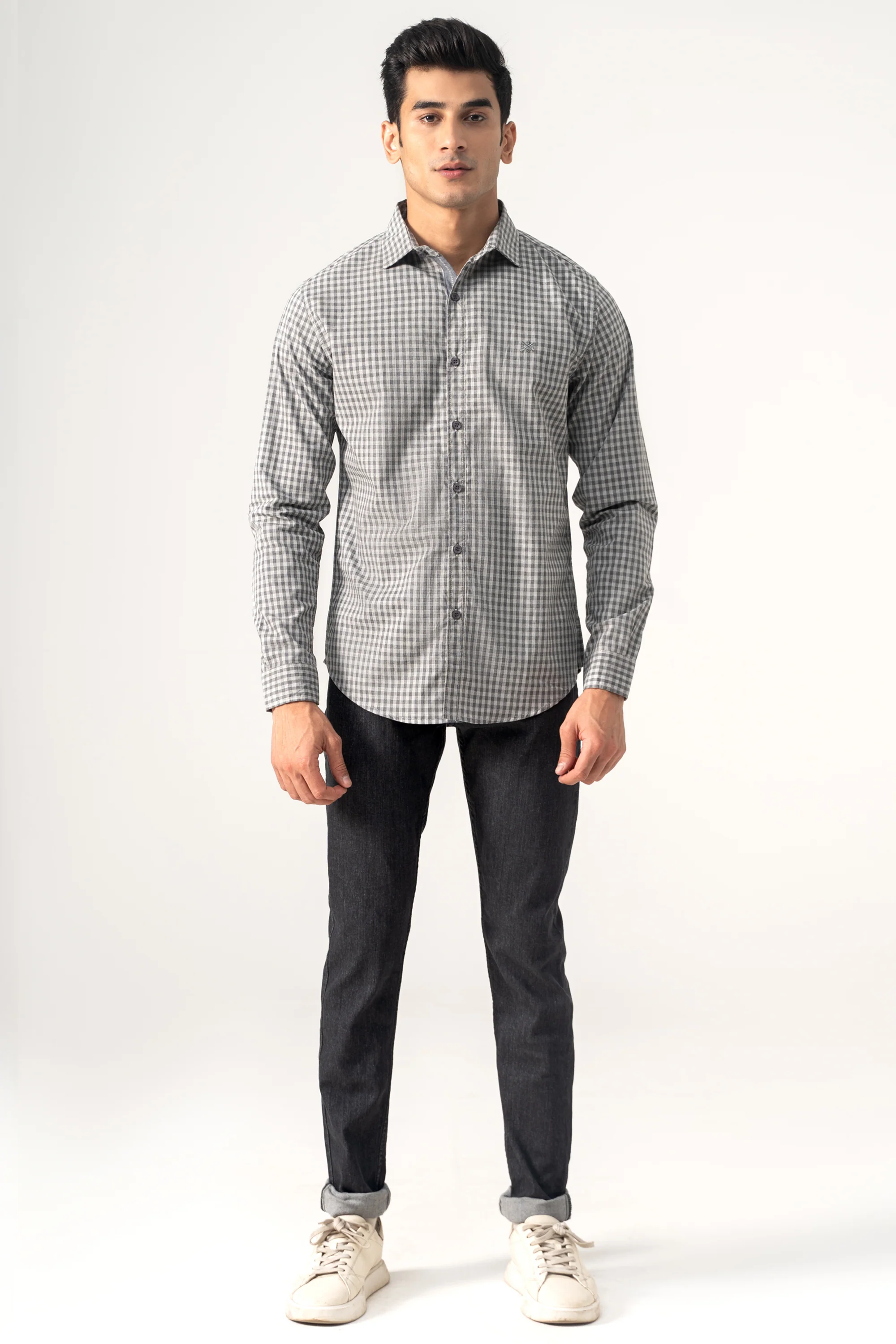 CASUAL SHIRT GREY CHECK