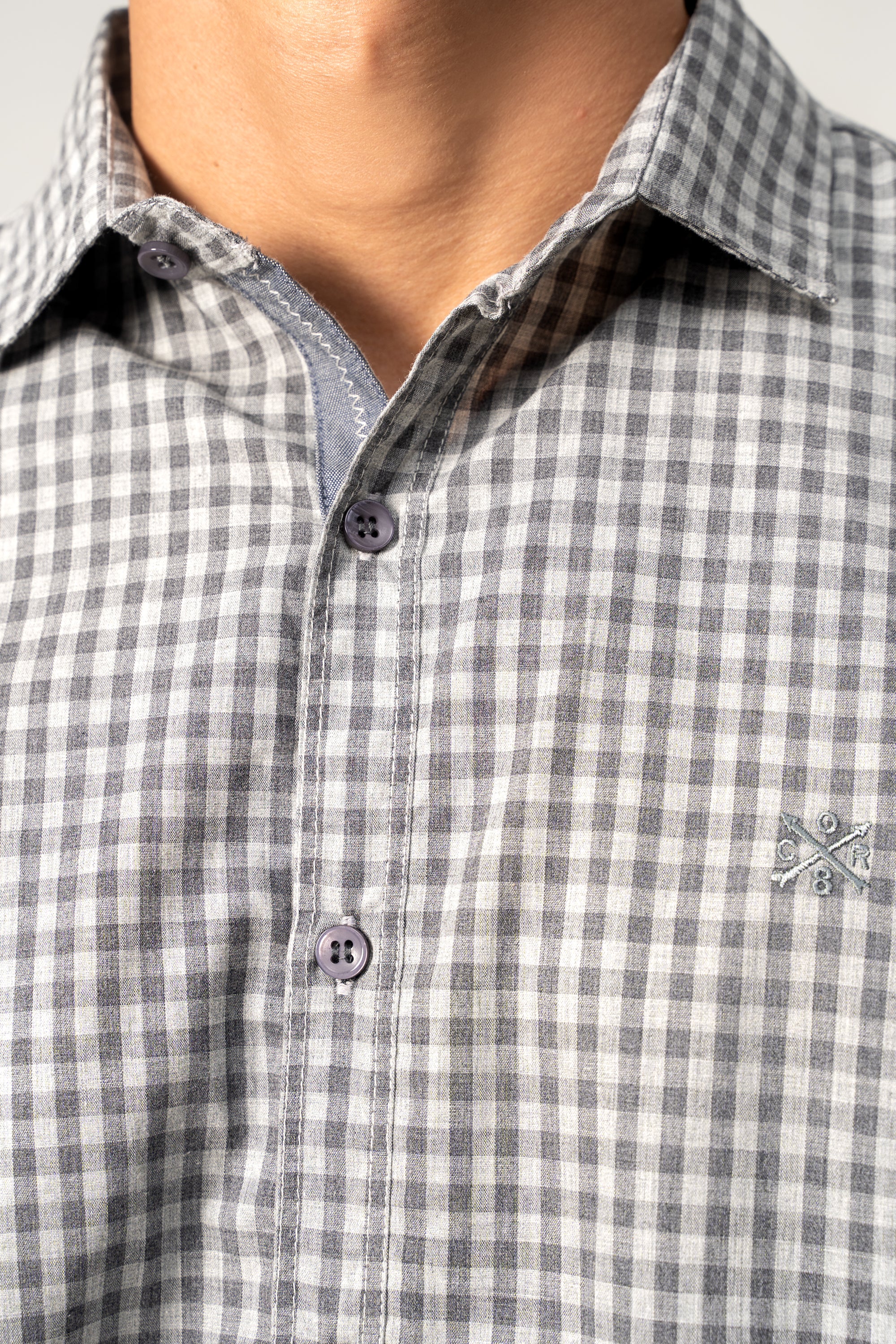 CASUAL SHIRT GREY CHECK - Image 5