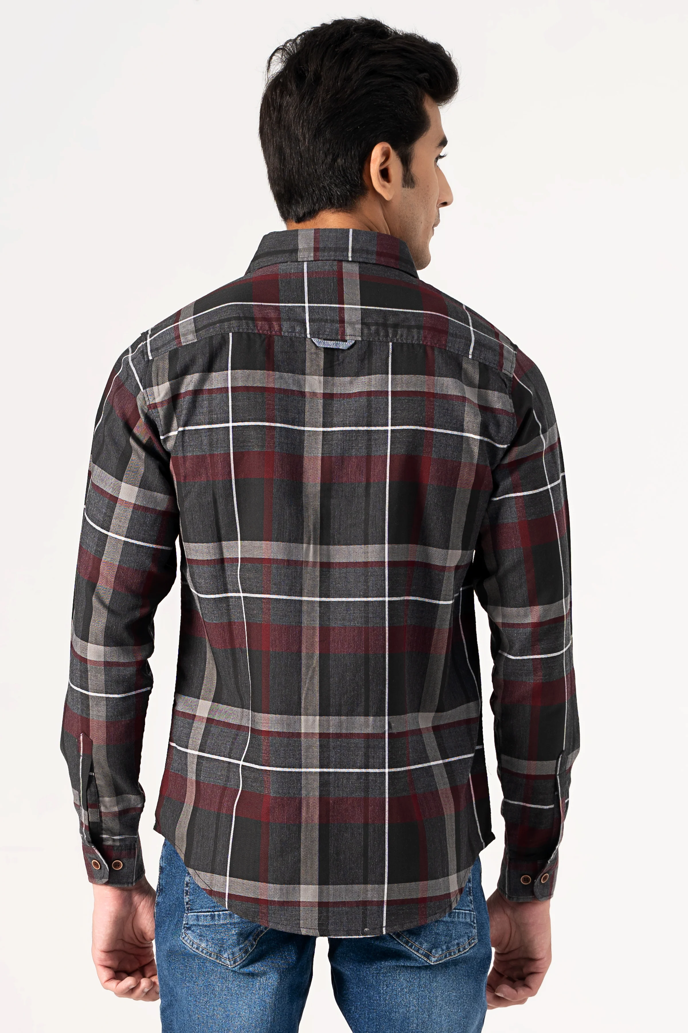 CASUAL SHIRT GREY MAROON - Image 4