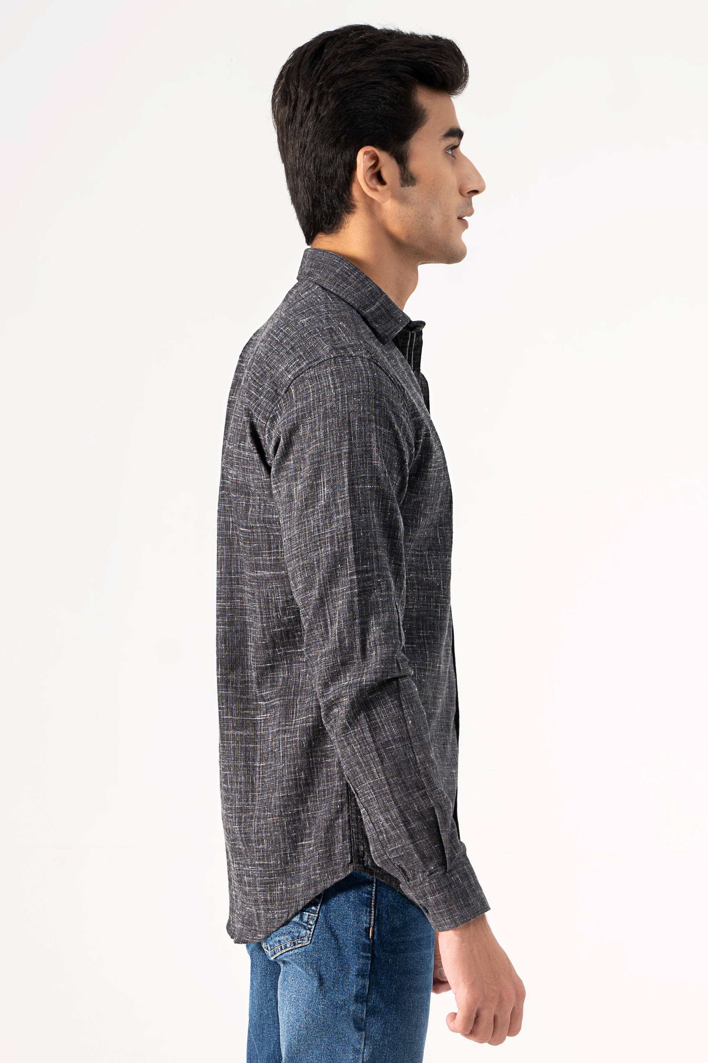 CASUAL SHIRT GREY SELF - Image 3