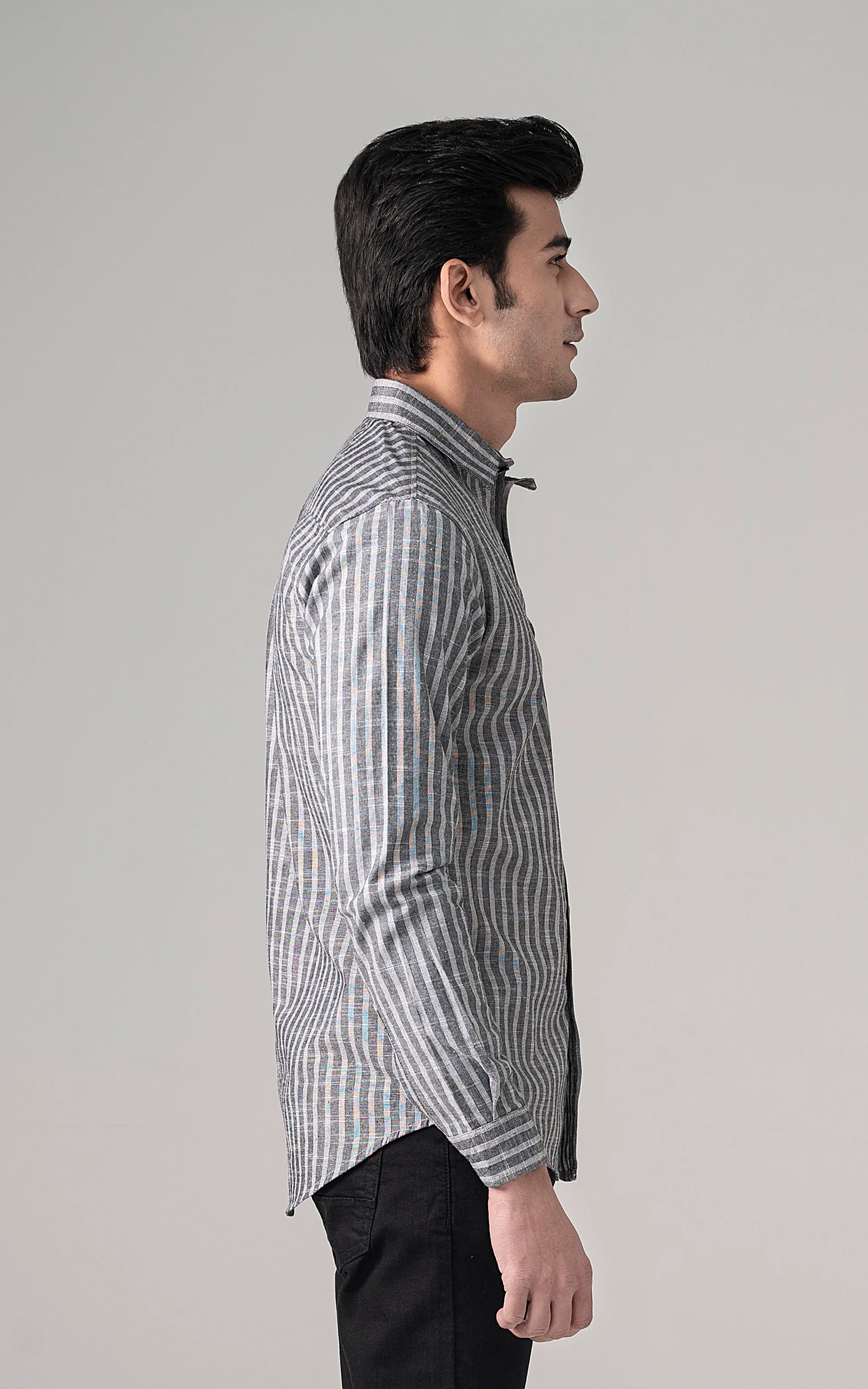 CASUAL SHIRT GREY STRIPES - Image 3