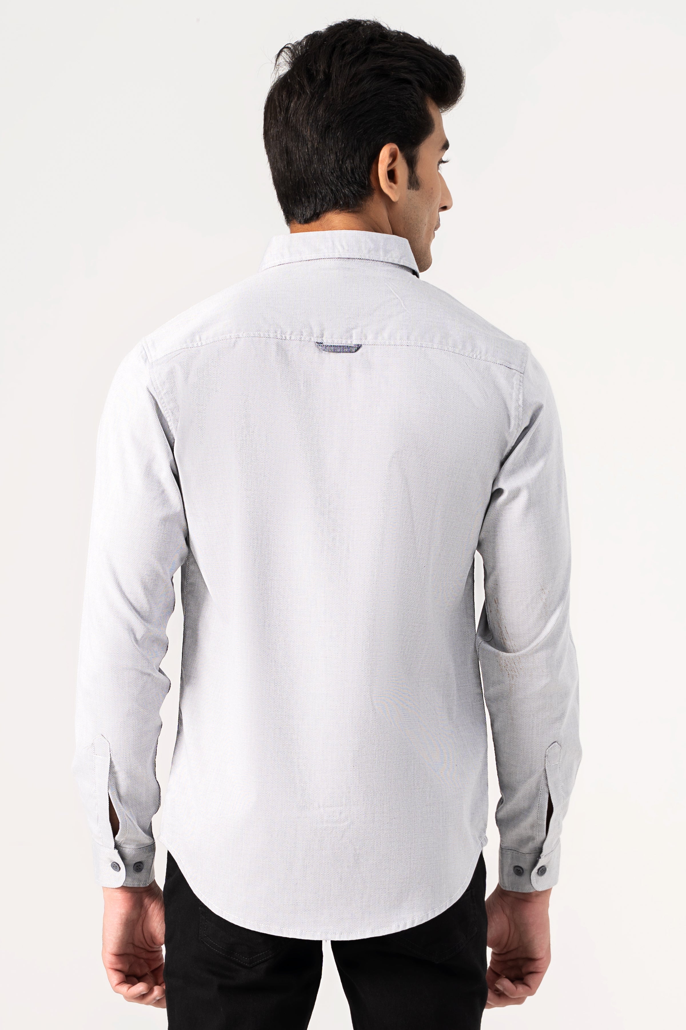 CASUAL SHIRT GREY TEXTURE - Image 4
