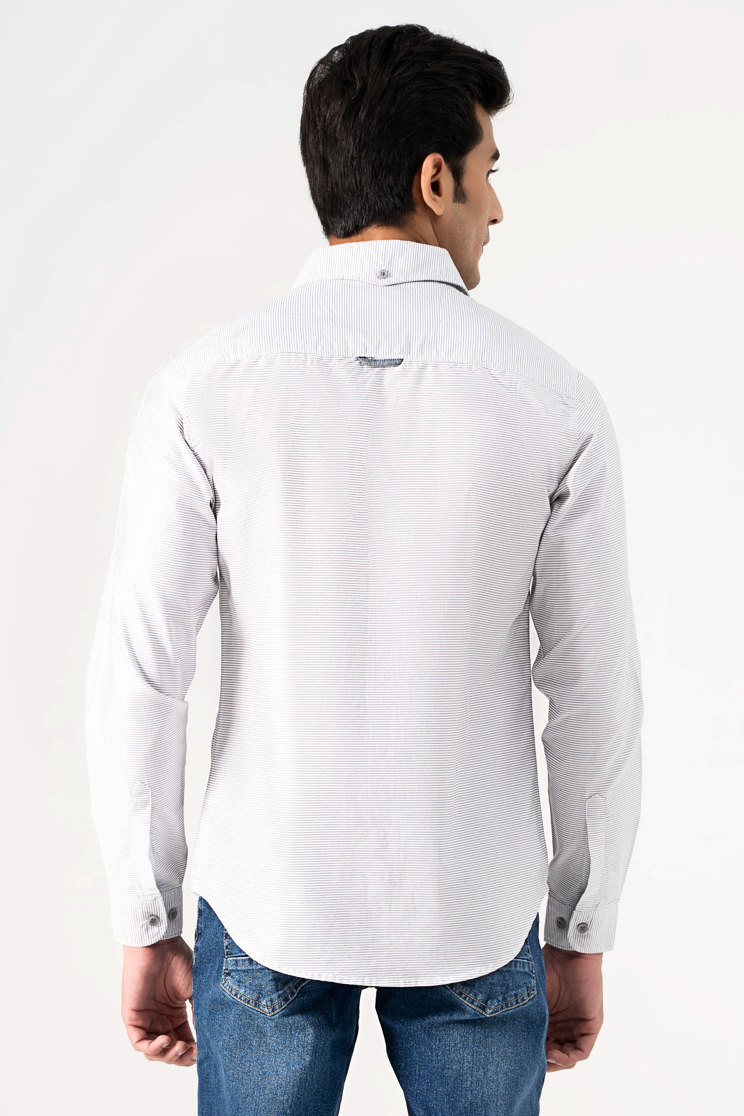 CASUAL SHIRT GREY WHITE - Image 4