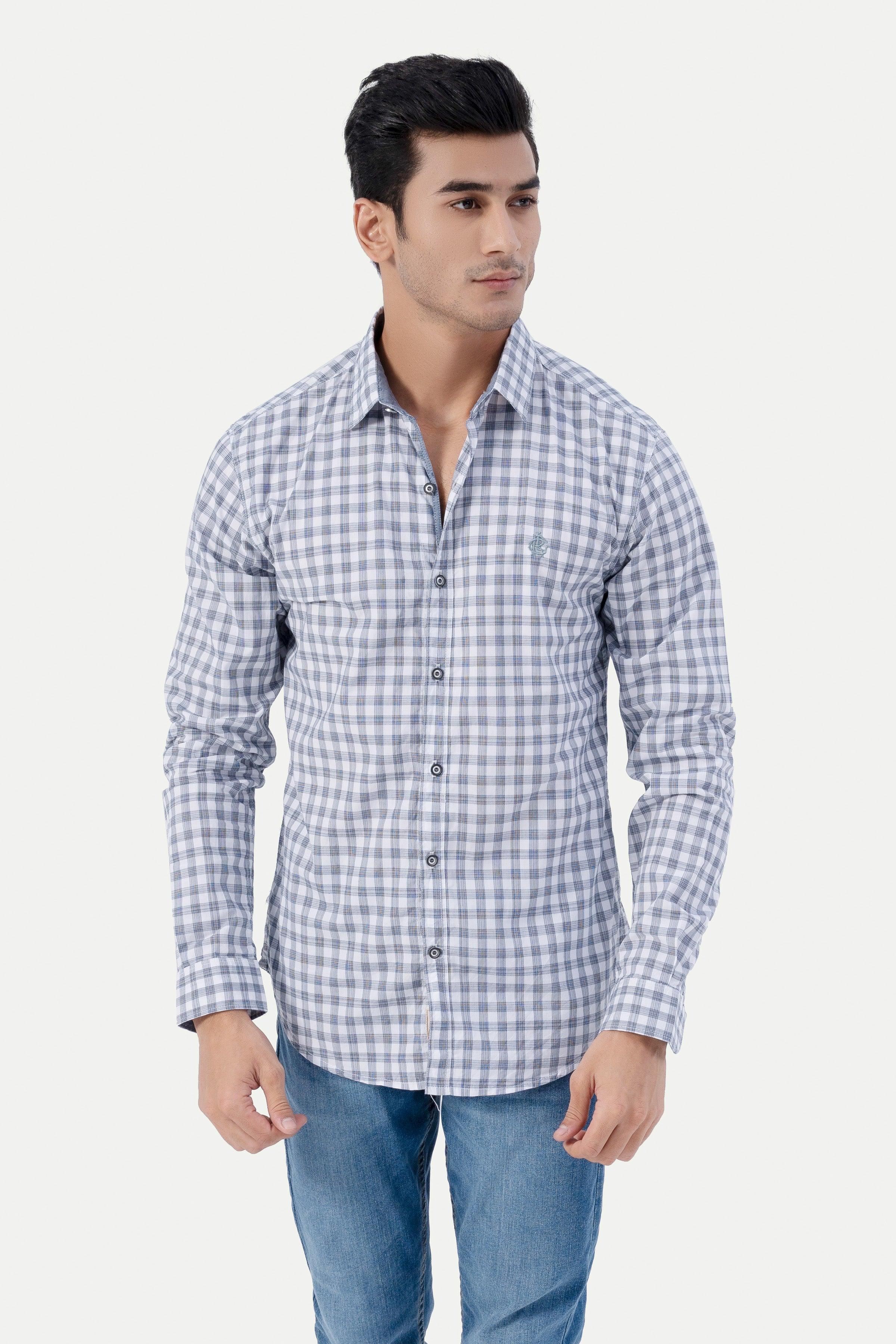 CASUAL SHIRT GREY WHITE CHECK