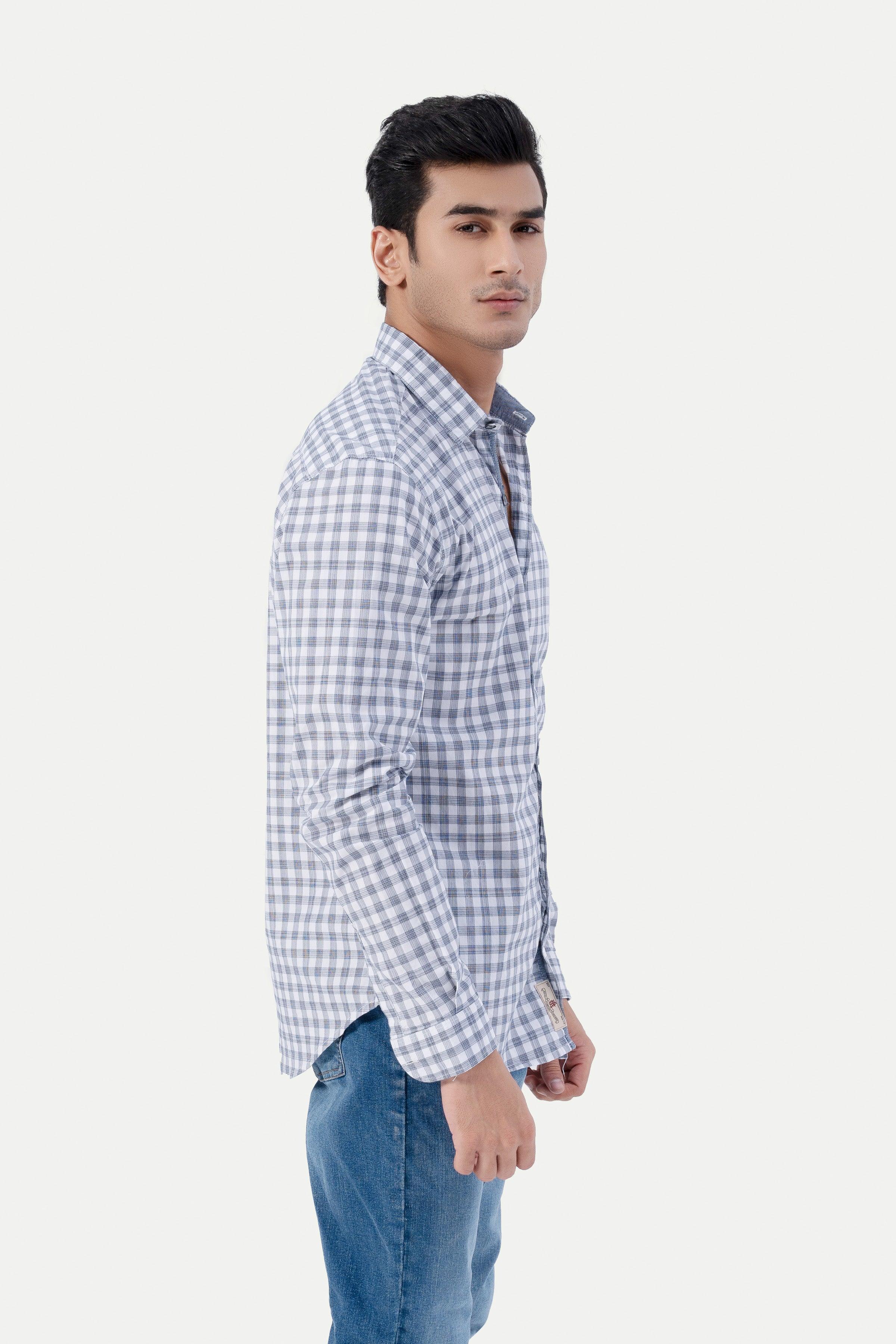 CASUAL SHIRT GREY WHITE CHECK - Image 3