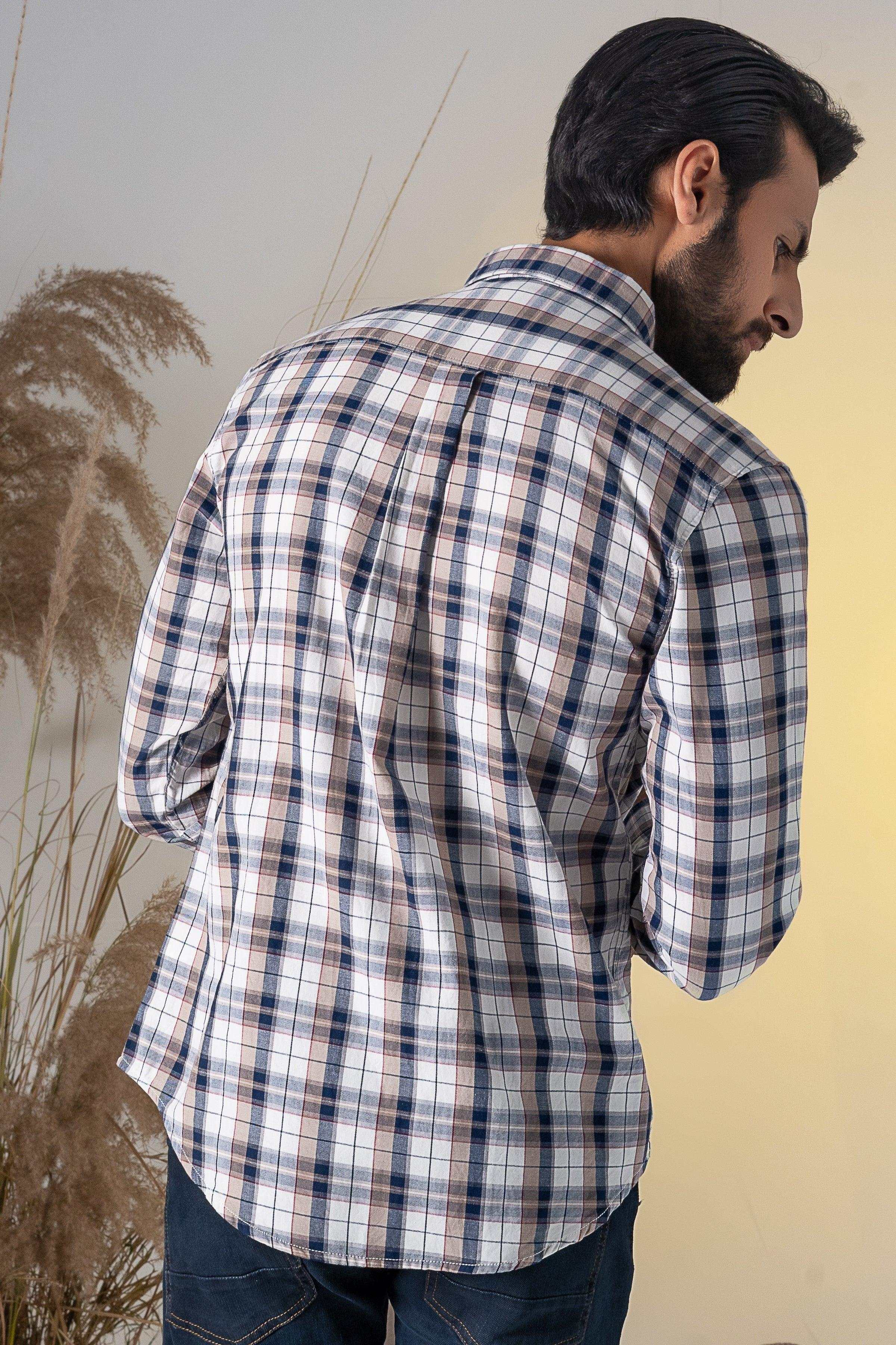 CASUAL SHIRT KHAKI NAVY - Image 3