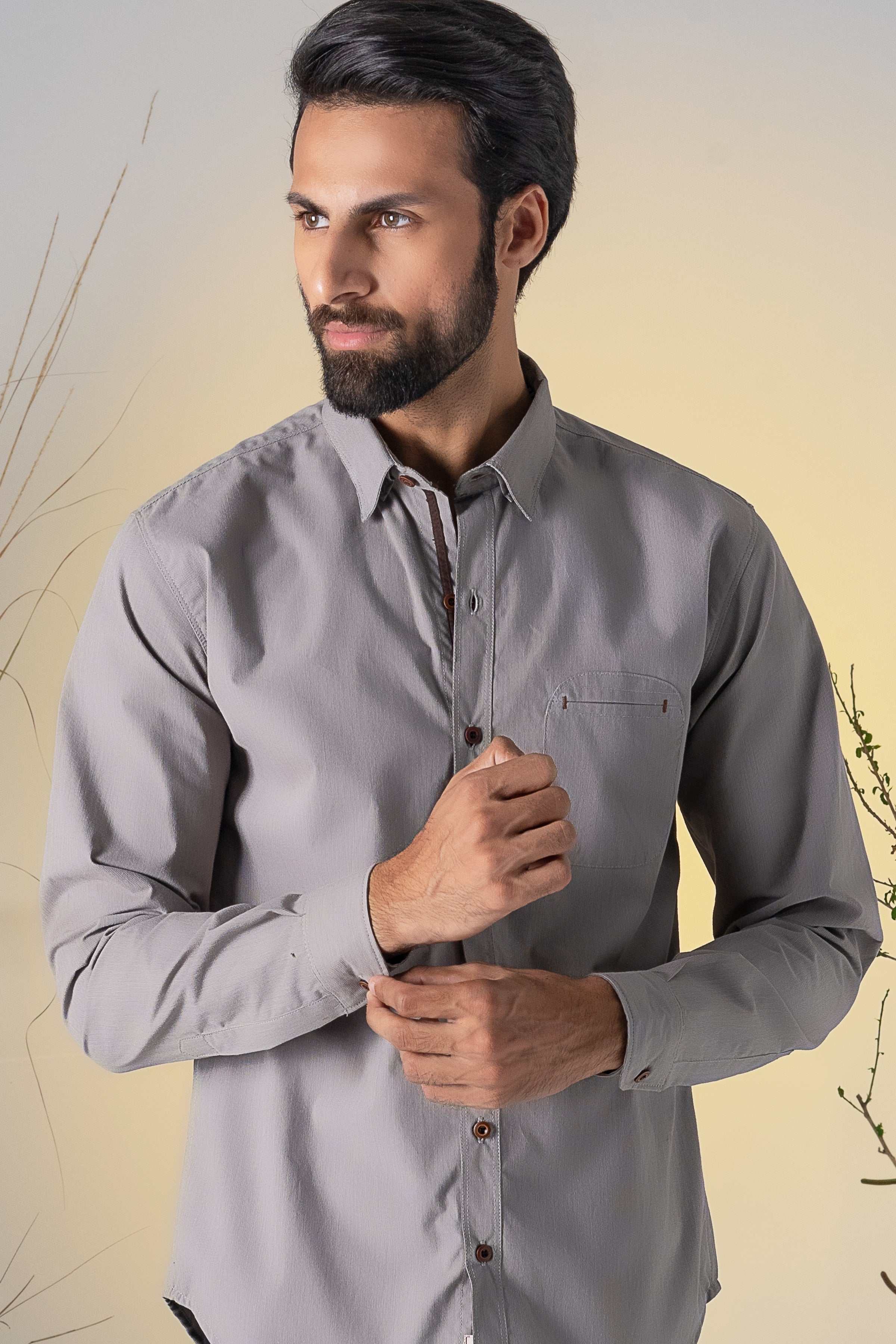 CASUAL SHIRT KHAKI STRIPES - Image 3