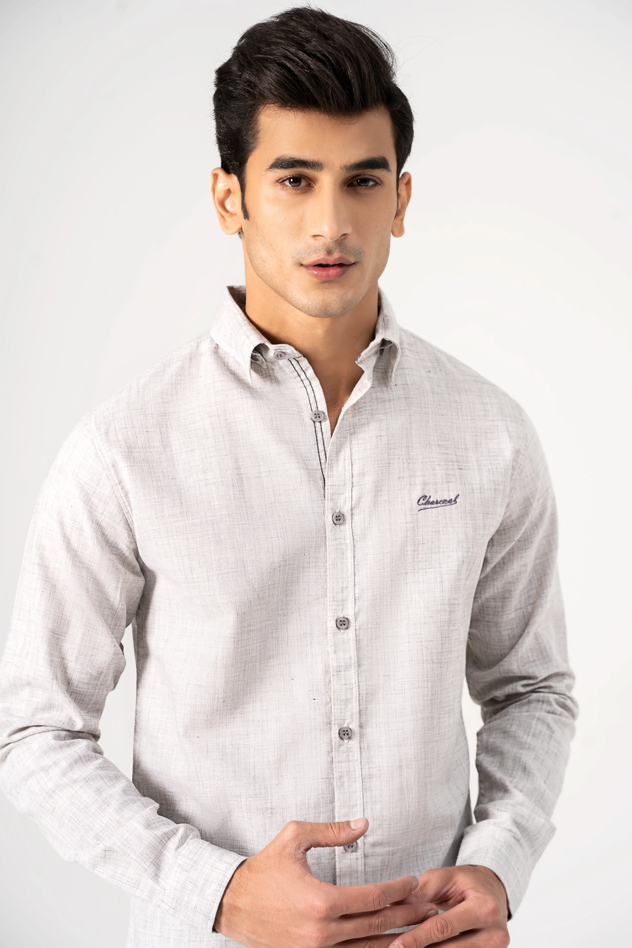 CASUAL SHIRT LIGHT GREY - Image 2