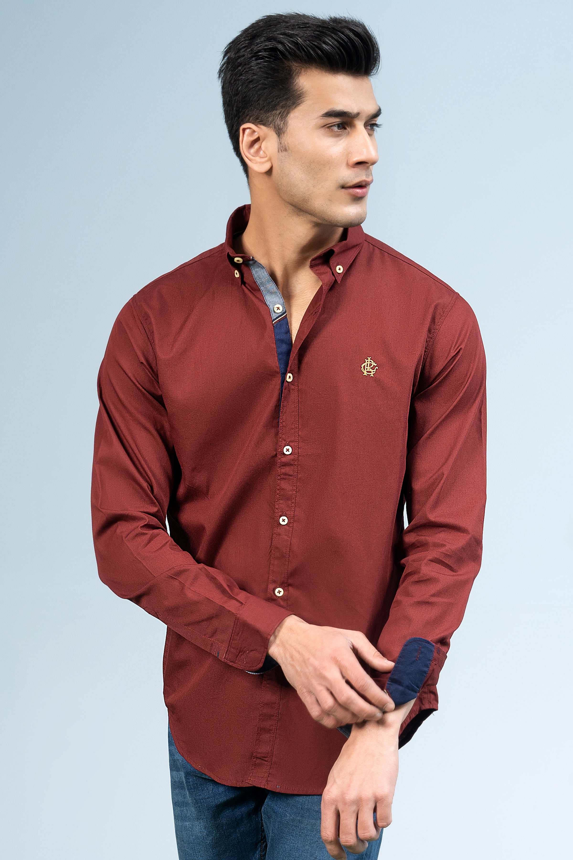 CASUAL SHIRT MAROON - Image 2