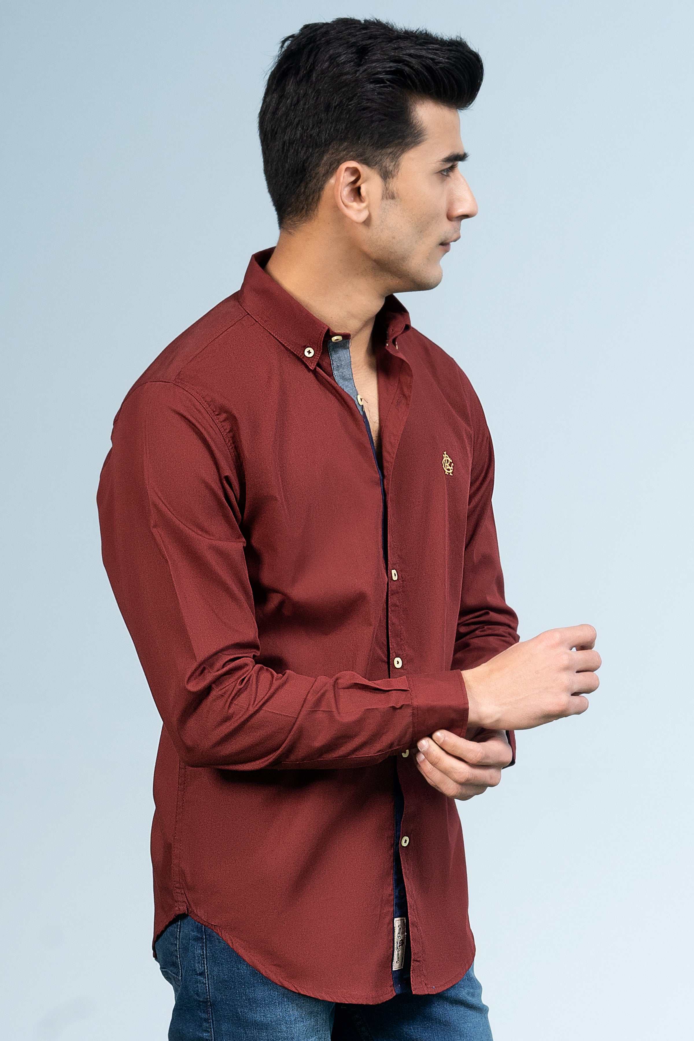 CASUAL SHIRT MAROON - Image 3