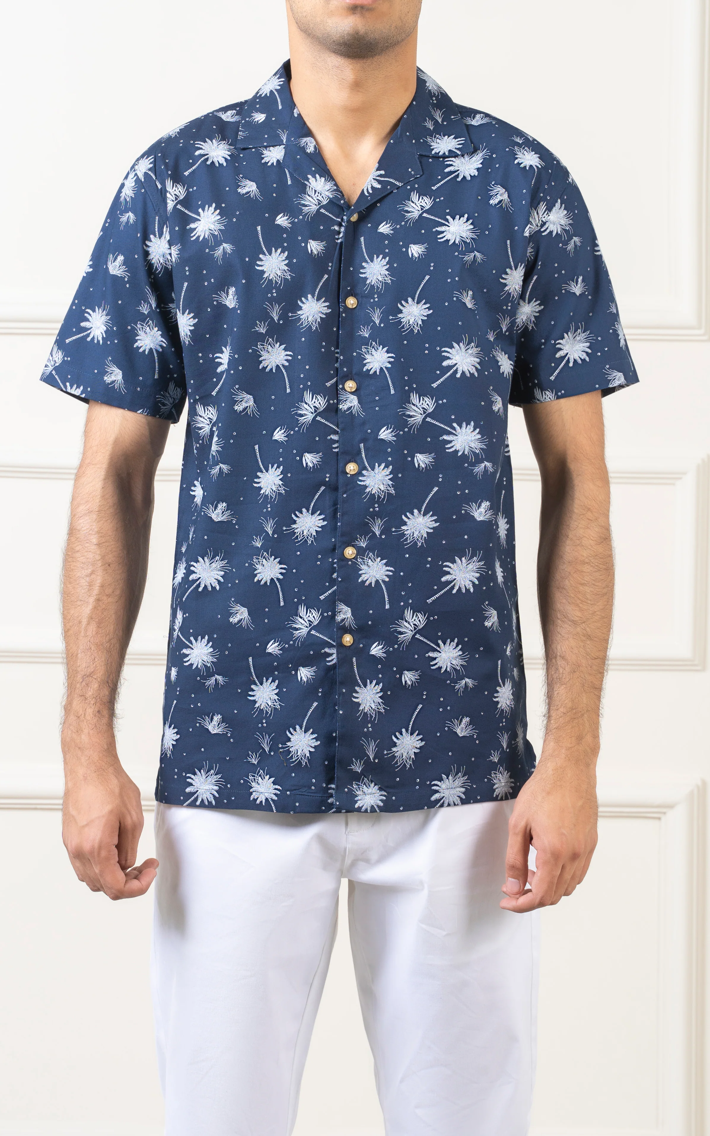 CASUAL SHIRT CUBAN COLLAR NAVY - Image 3