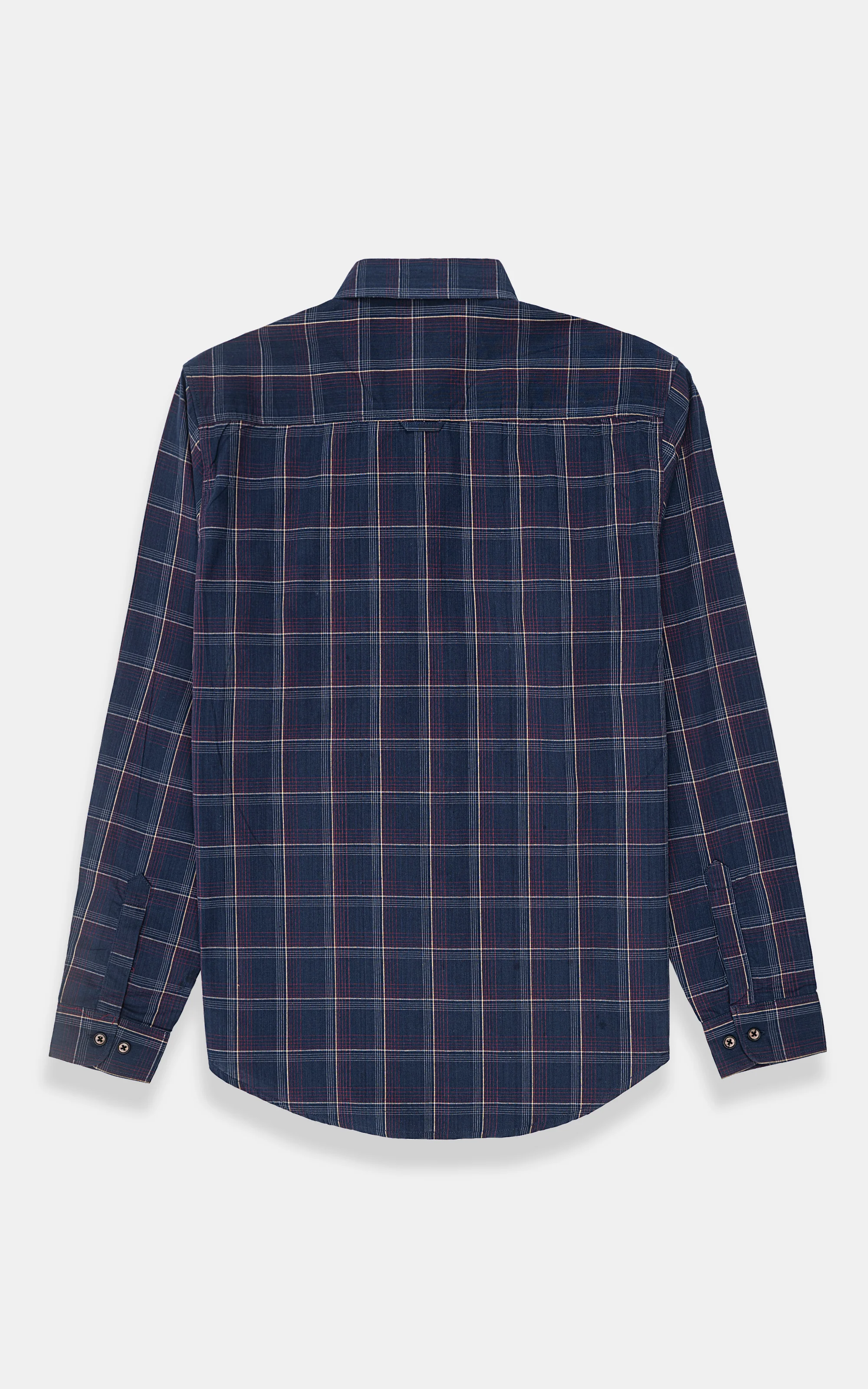 CASUAL SHIRT NAVY CHECK - Image 3