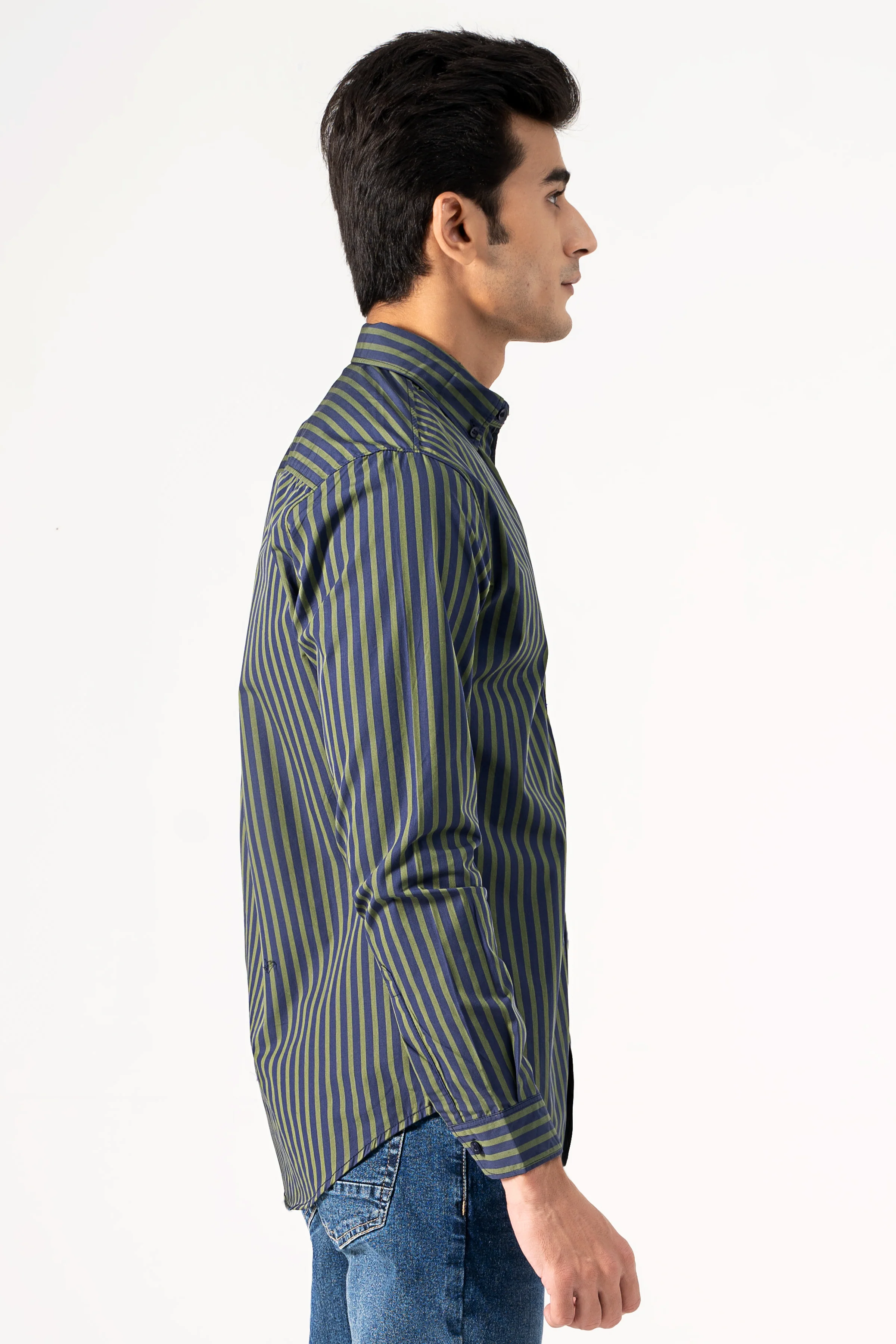 CASUAL SHIRT NAVY GREEN - Image 3