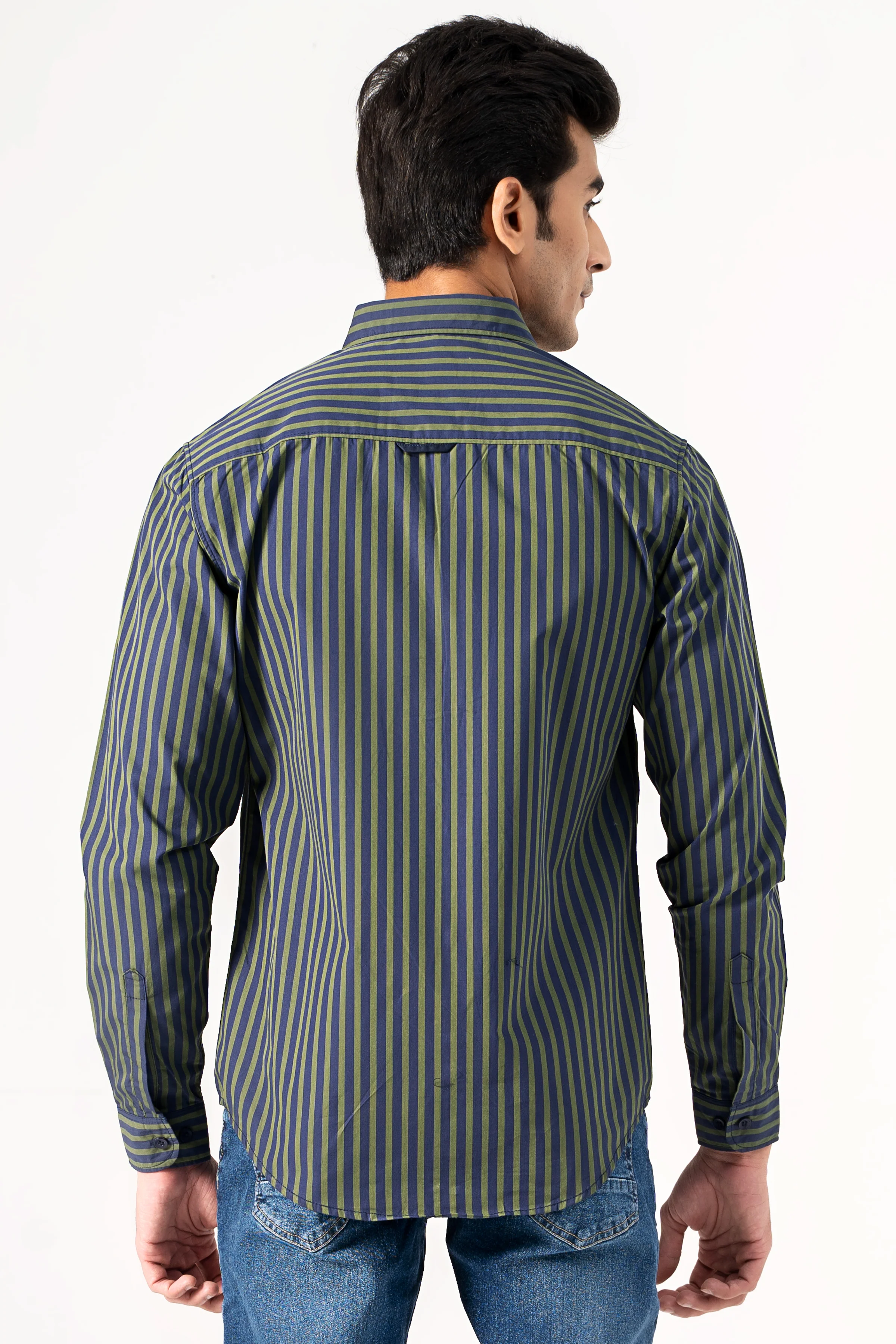 CASUAL SHIRT NAVY GREEN - Image 4