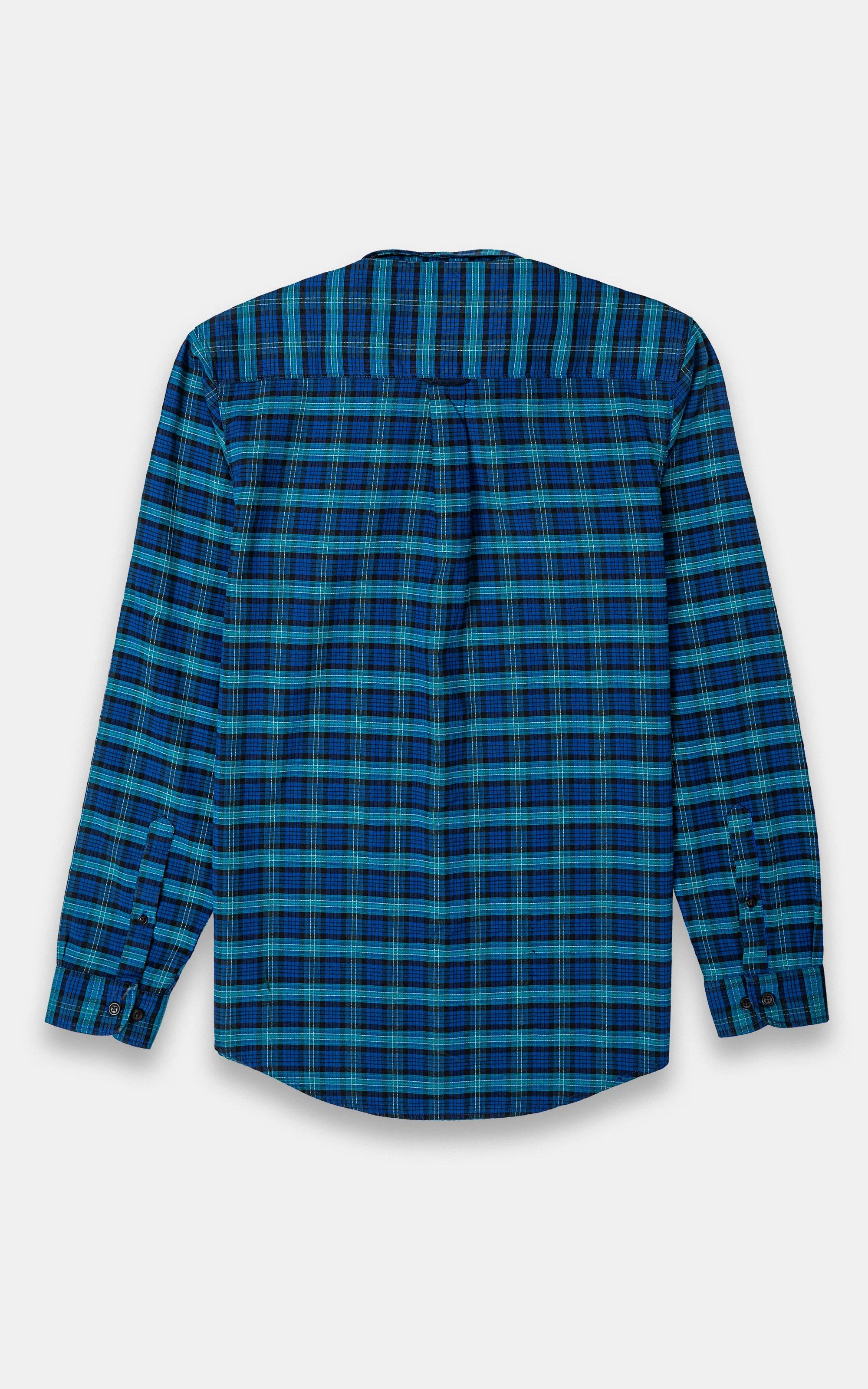 CASUAL SHIRT NAVY GREEN CHECK - Image 3