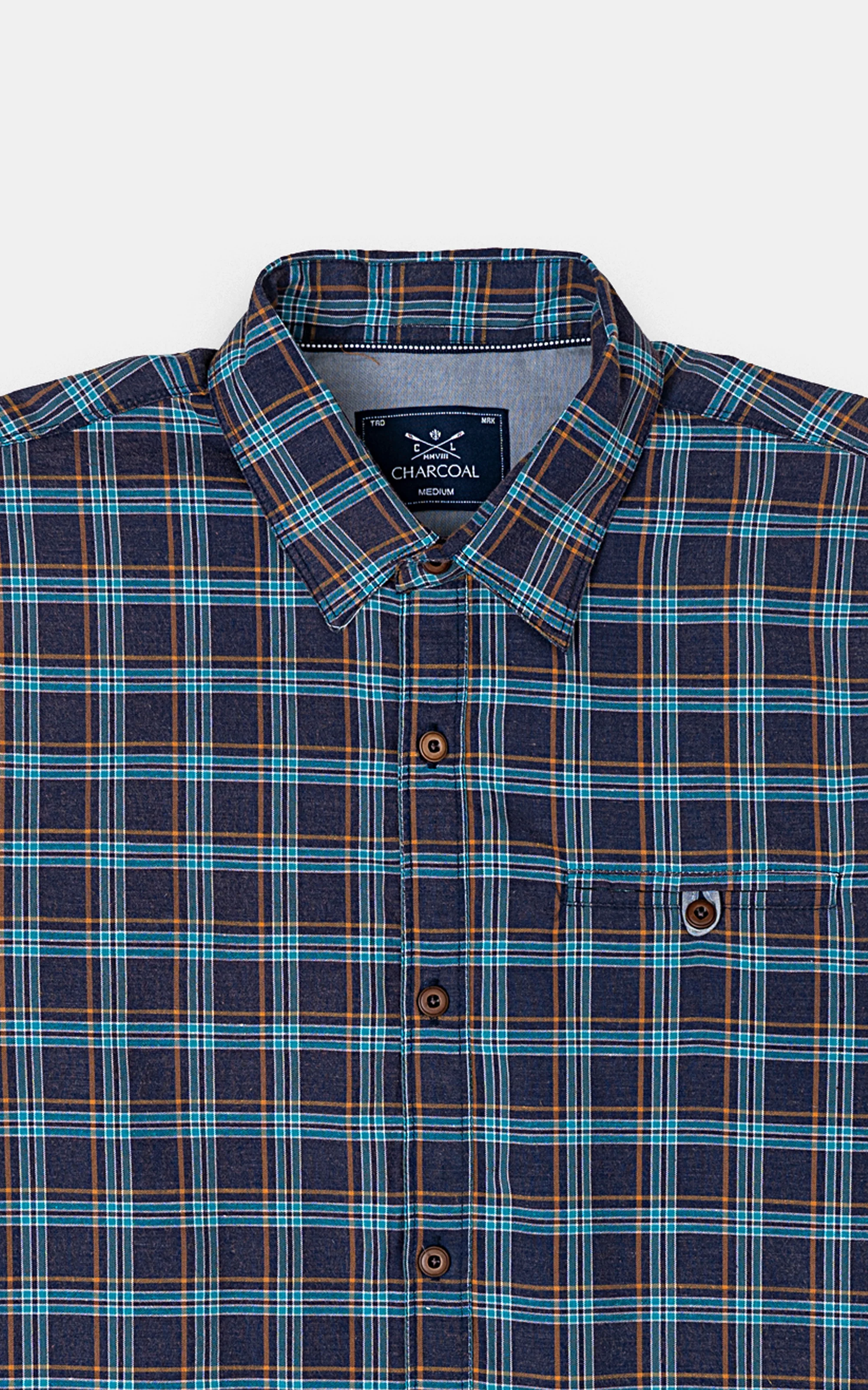 CASUAL SHIRT NAVY GREEN - Image 2