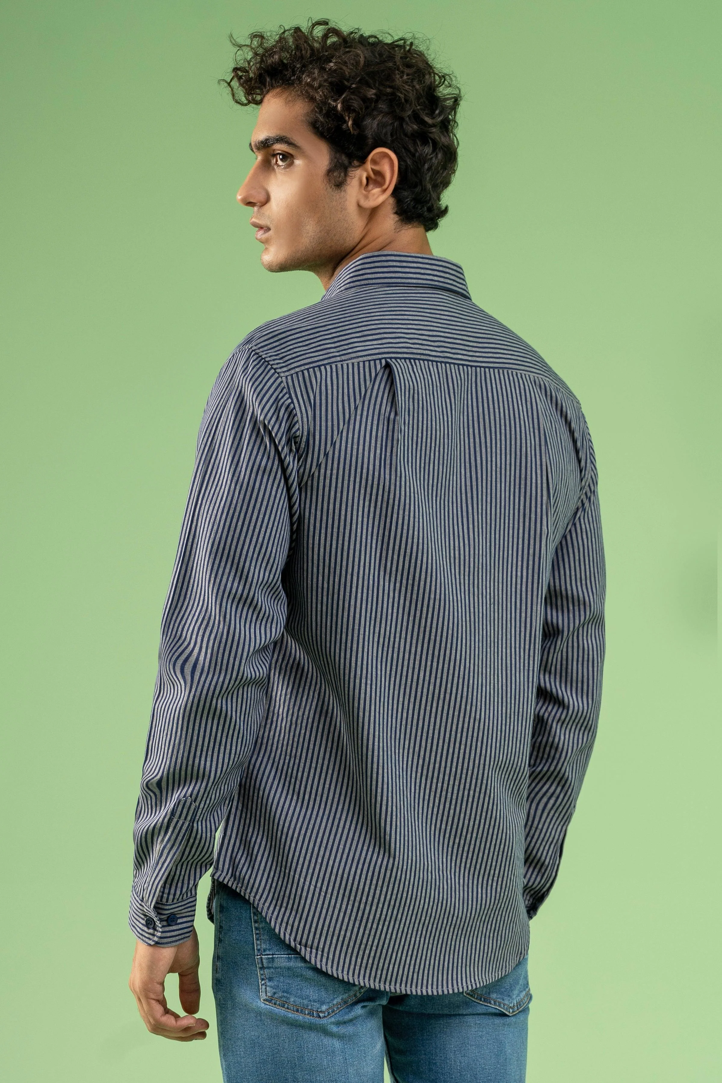 CASUAL SHIRT NAVY GREY - Image 2
