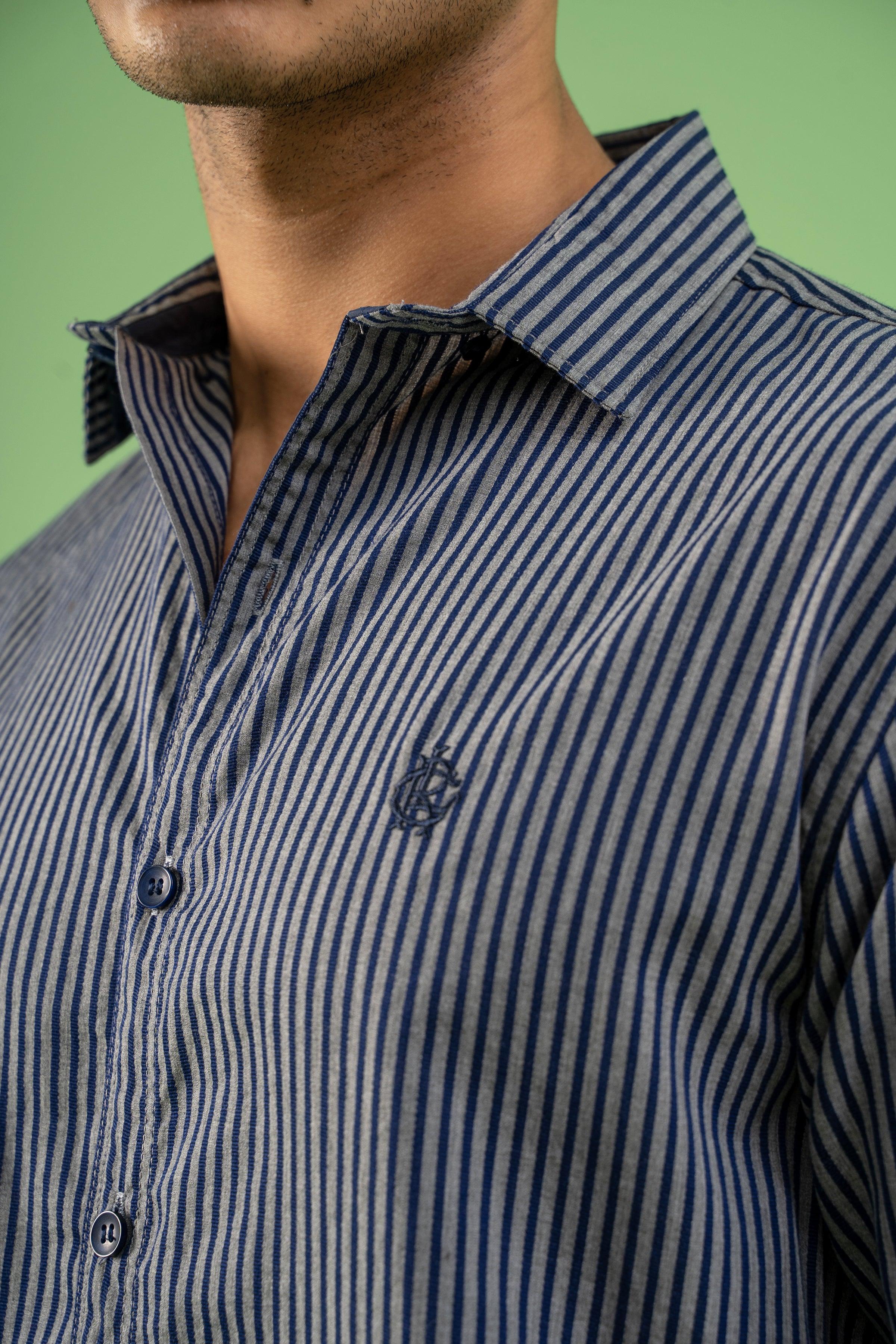 CASUAL SHIRT NAVY GREY - Image 4