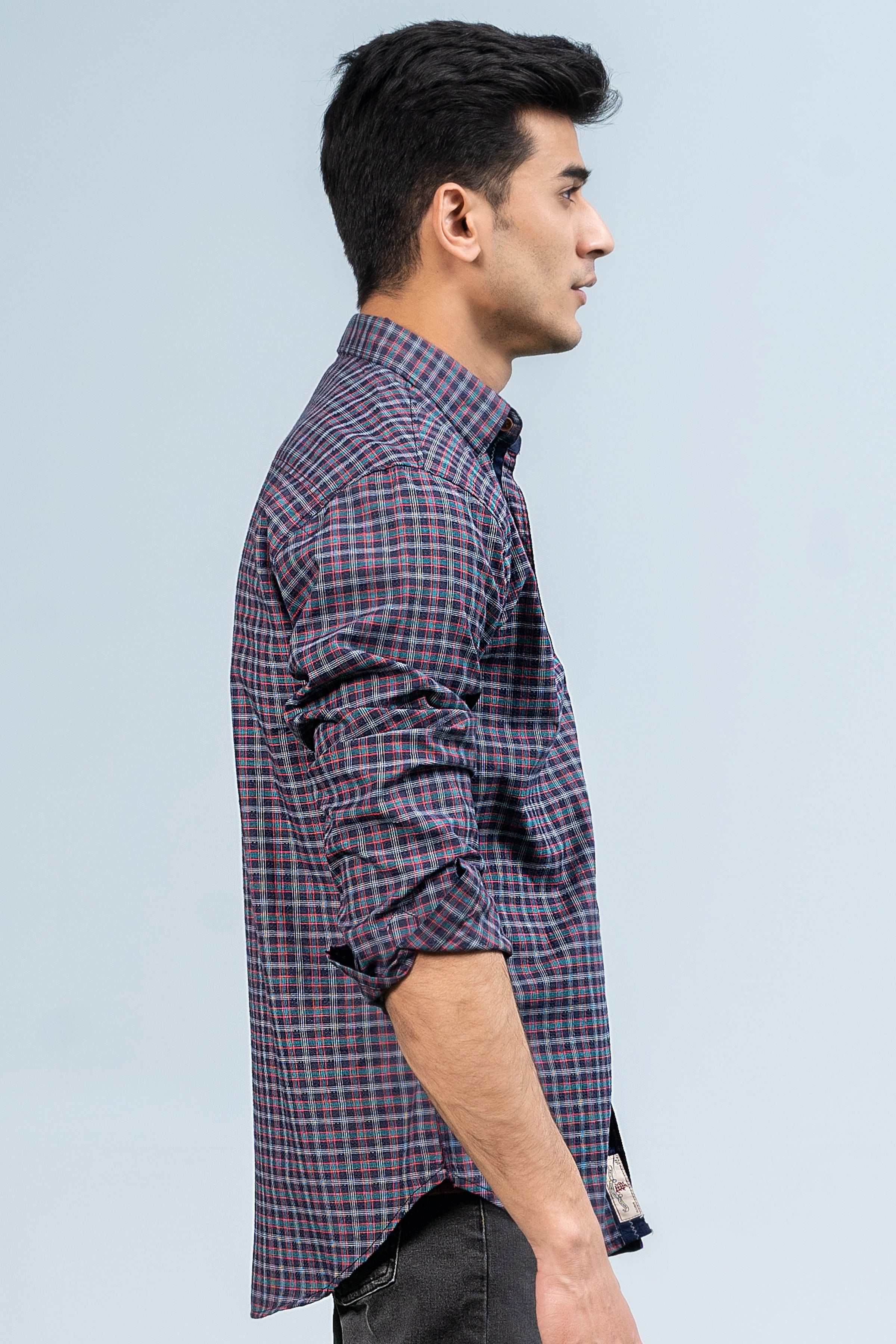 CASUAL SHIRT NAVY GREY - Image 4