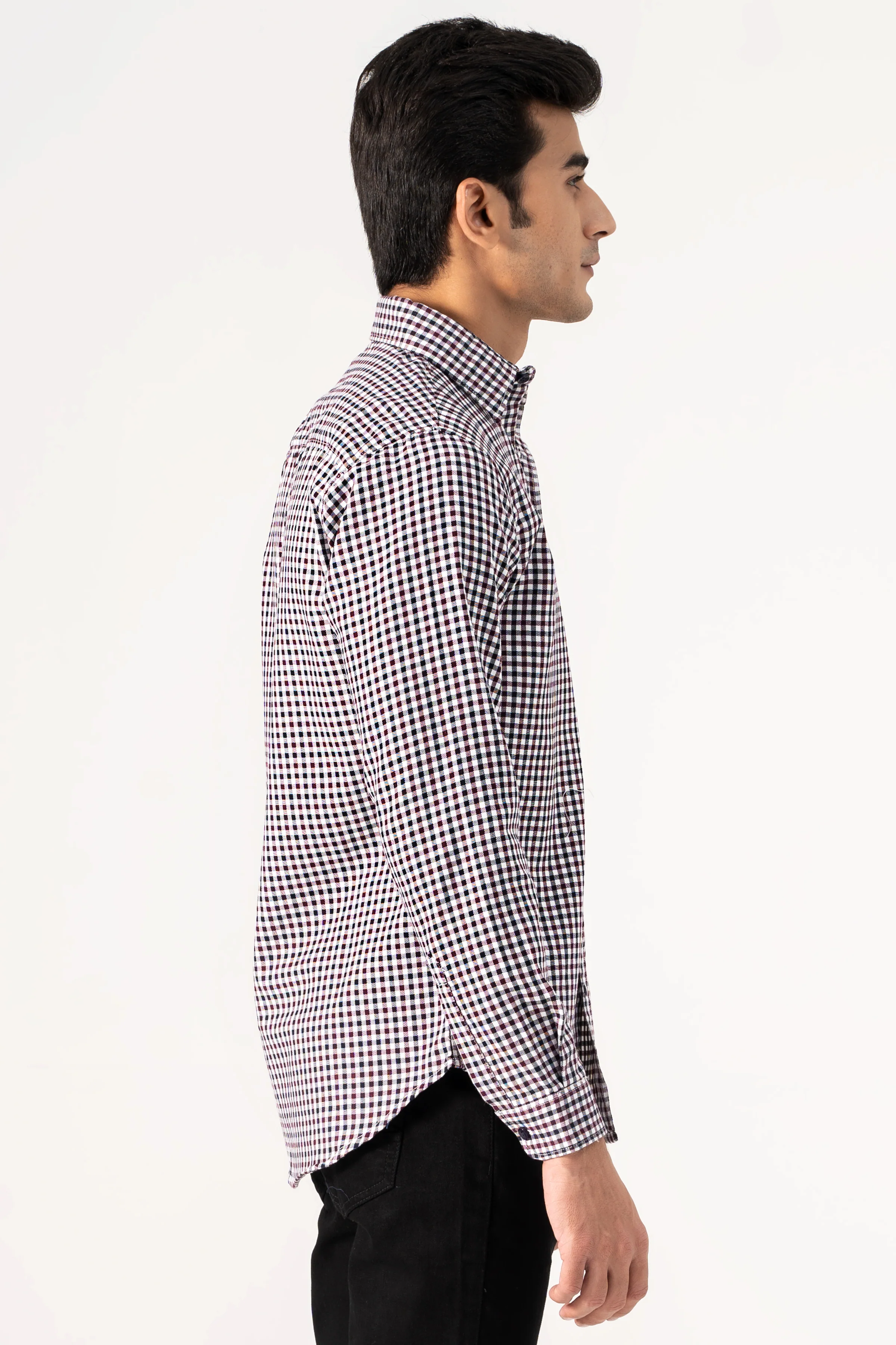 CASUAL SHIRT NAVY MAROON CHECK - Image 2
