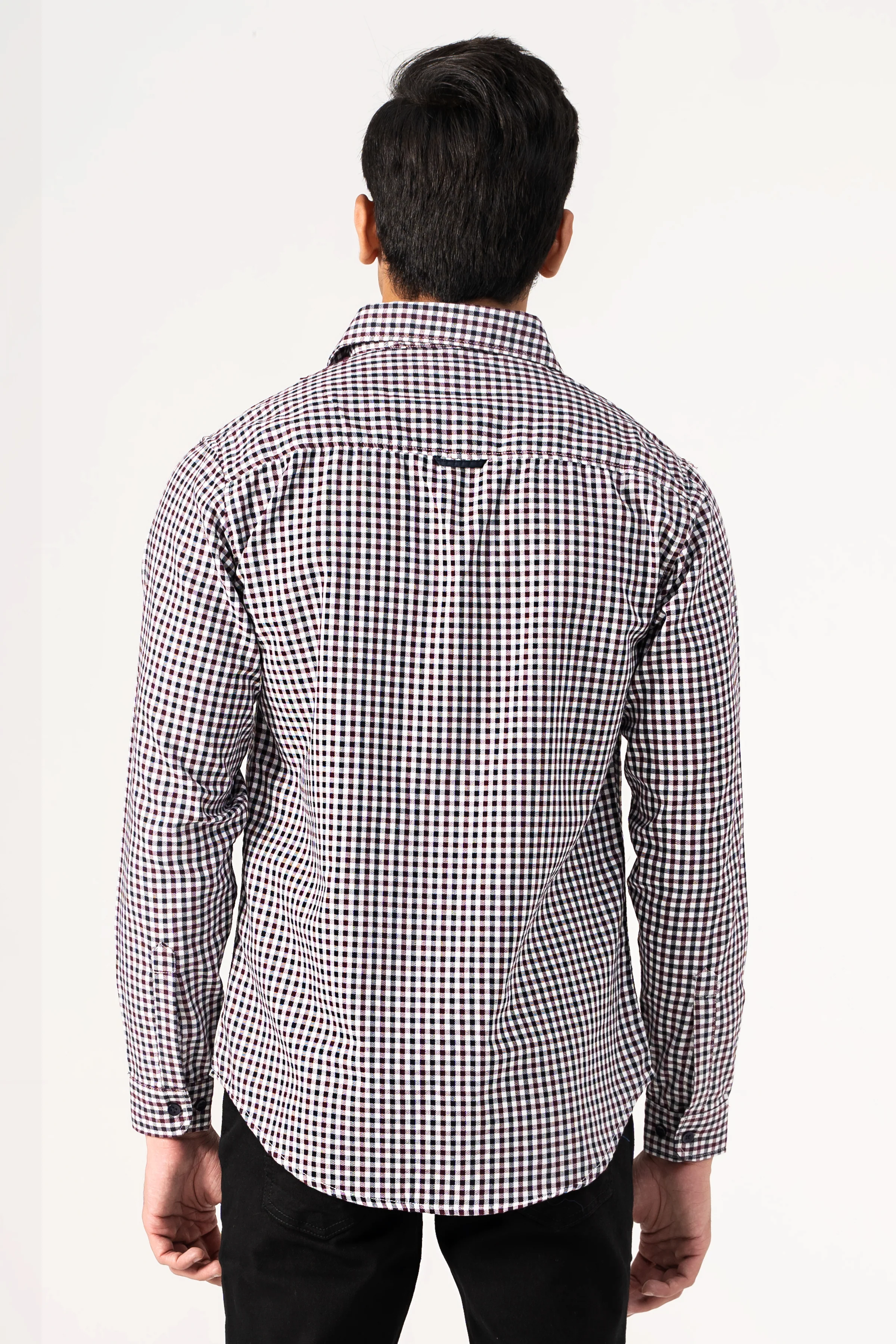 CASUAL SHIRT NAVY MAROON CHECK - Image 3