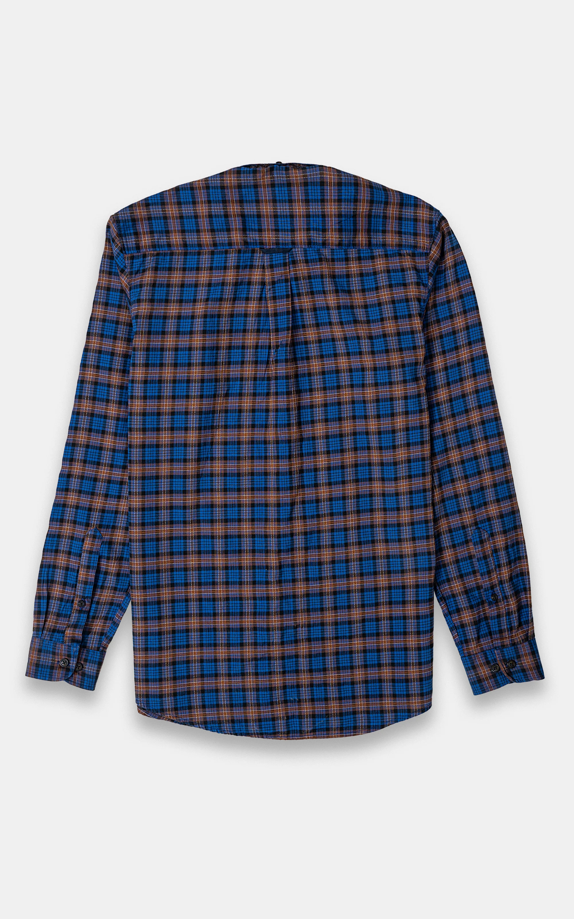 CASUAL SHIRT NAVY RUST CHECK - Image 4